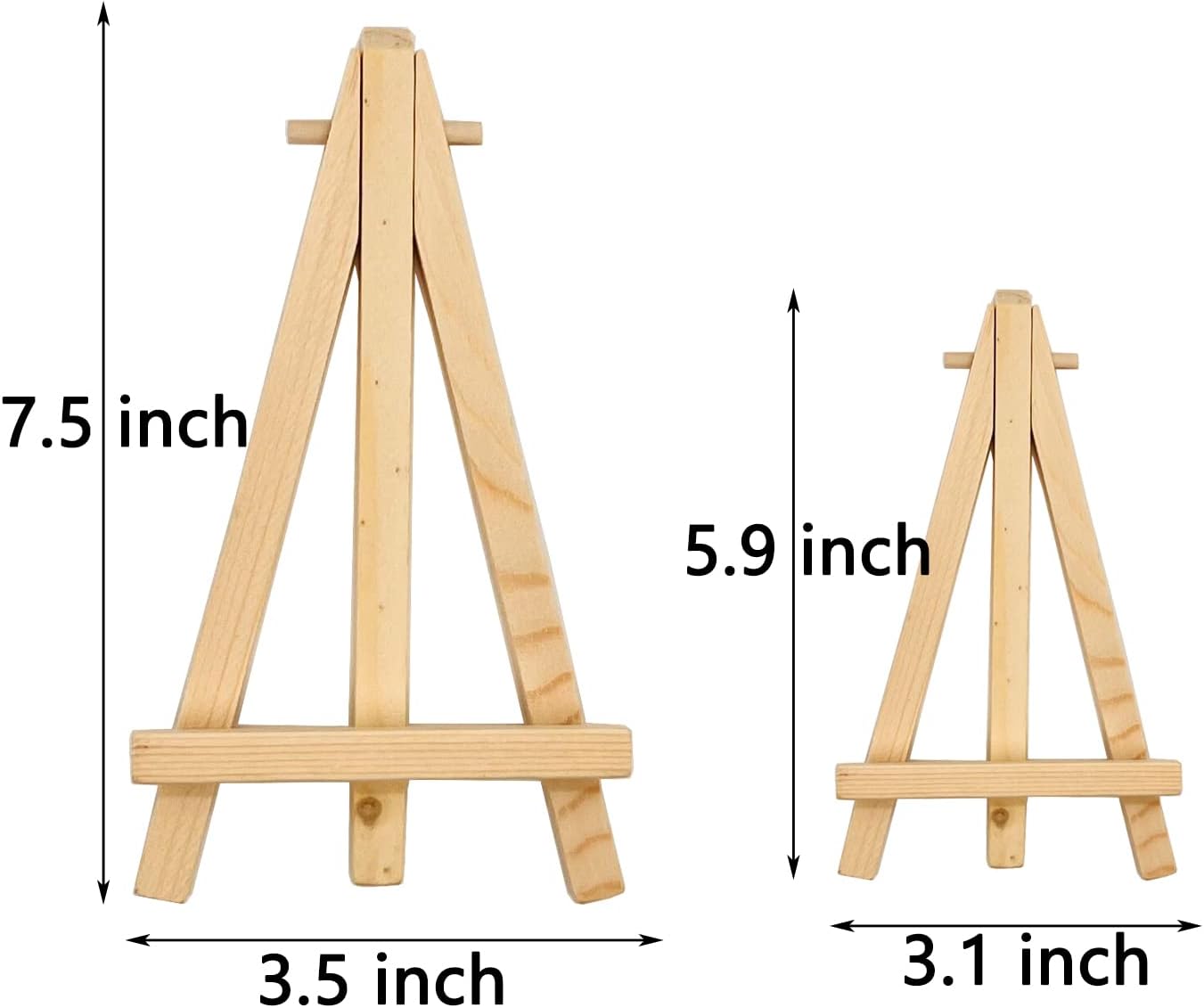5.9 Inch Mini Wood Display Easel, 10 Pcs Tabletop Easels for Displaying Photos, Picthres