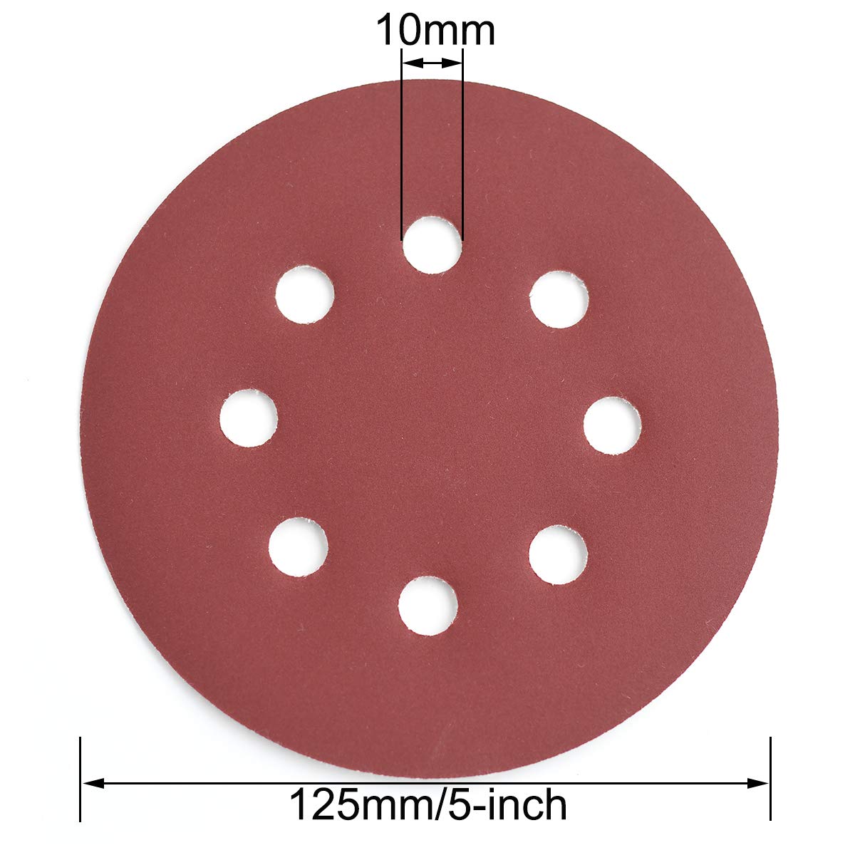 5-Inch 8-Hole Hook and Loop Sanding Discs, 600/800/1000/1200/1500/2000 Fine Grits Sandpaper for Random Orbit Sander, 60-Pack