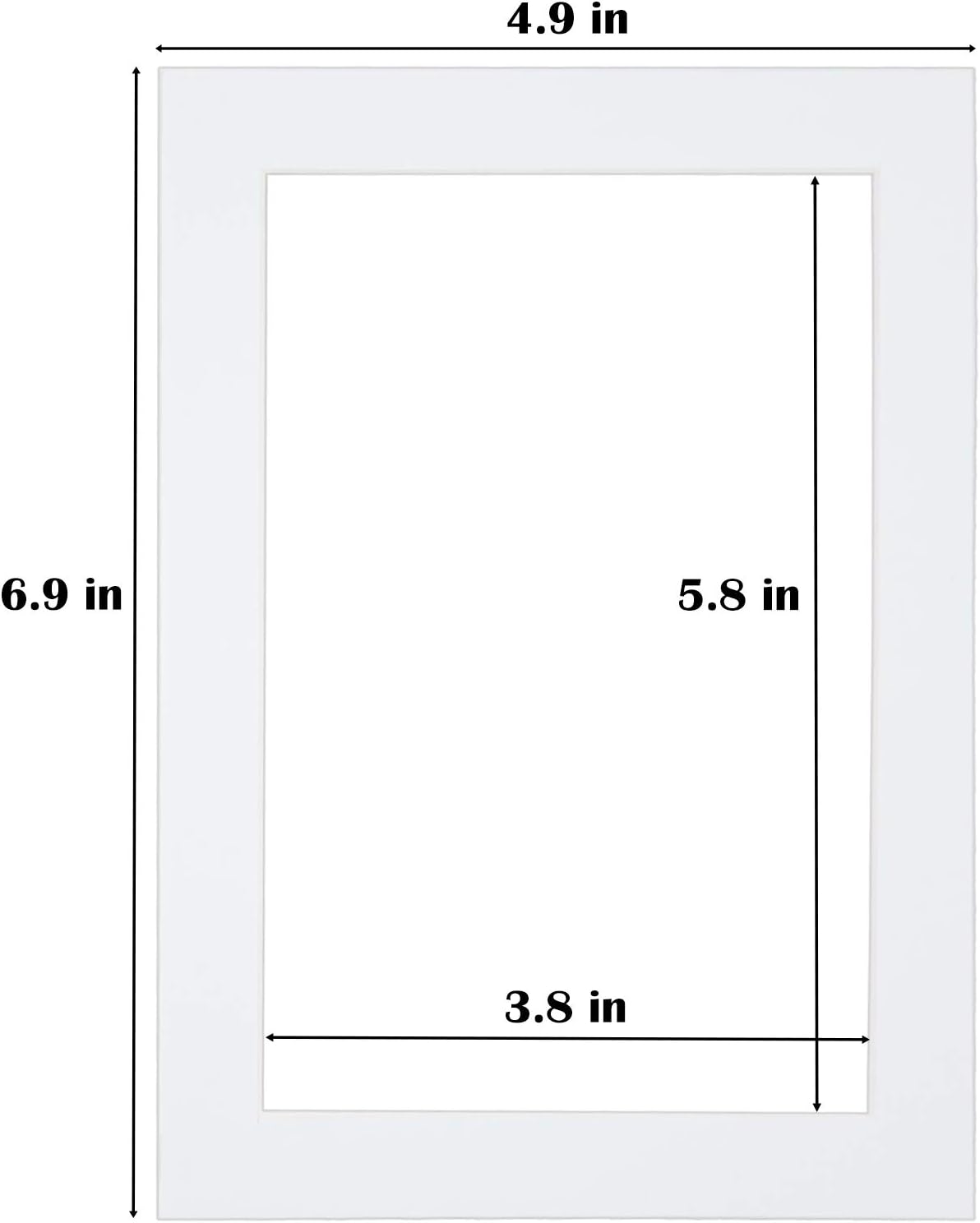 Egofine 5x7 White Picture Mats Pack of 25, Frame Mattes for 4x6 Pictures, Acid Free, 1.2mm Thickness, with Core Bevel Cut