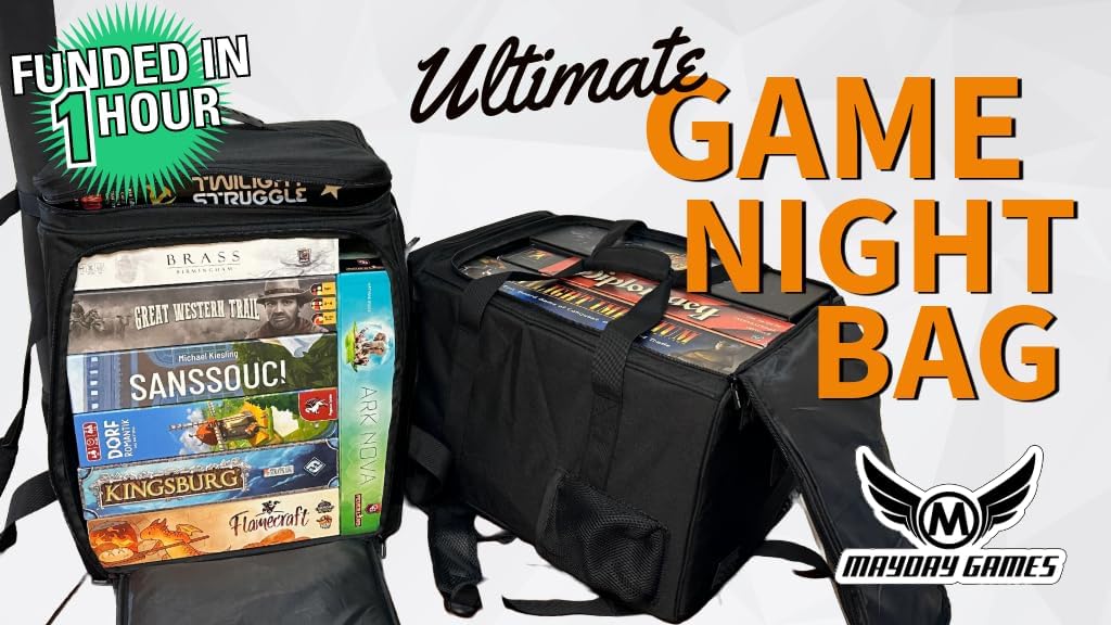 Ultimate Board Game Travel Bag – Durable Storage Case for Up to 10 Games, Water-Resistant, Adjustable Strap & Handles – Perfect for Game Nights, Conventions & Tournaments (Parent) (Blue)
