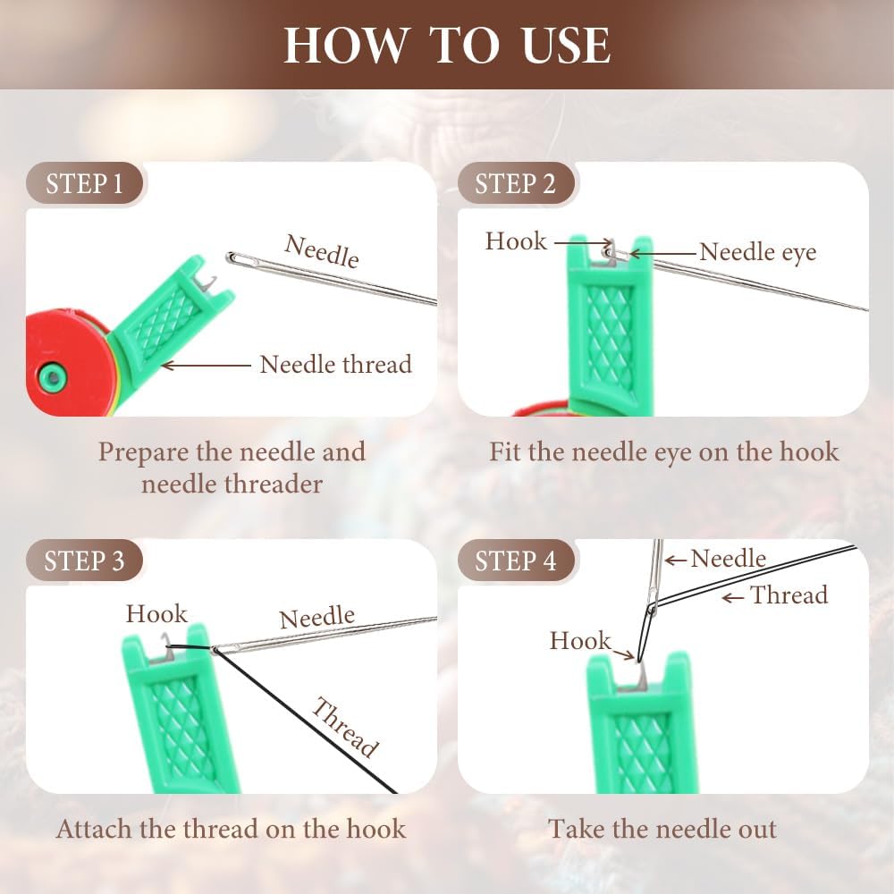 Automatic Needle Threader,2024 New Plastic Needle Threaders,Used to Quickly Thread The Thread Into The Needle Hole, Suitable for The Elderly and Those Who Like to Do Needlework(Random Color) (12 PCS)