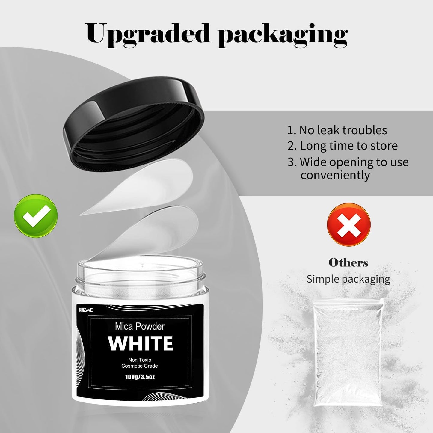 White Mica Powder Pigment (100g) -Cosmetic Grade Metallic Mica Powder for Epoxy Resin, Lip Gloss, Soap,Candle Making,Bath Bombs,Tumblers, Jewelry, Dyes, and DIY Crafting Projects(Pearl White, 3.5oz)