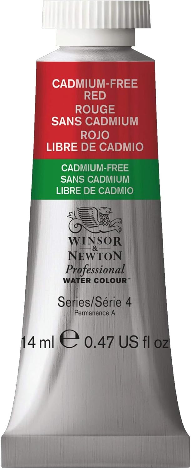 Winsor & Newton Professional Water Colour Paint, 0.47-oz Tube, Cadmium-Free Red