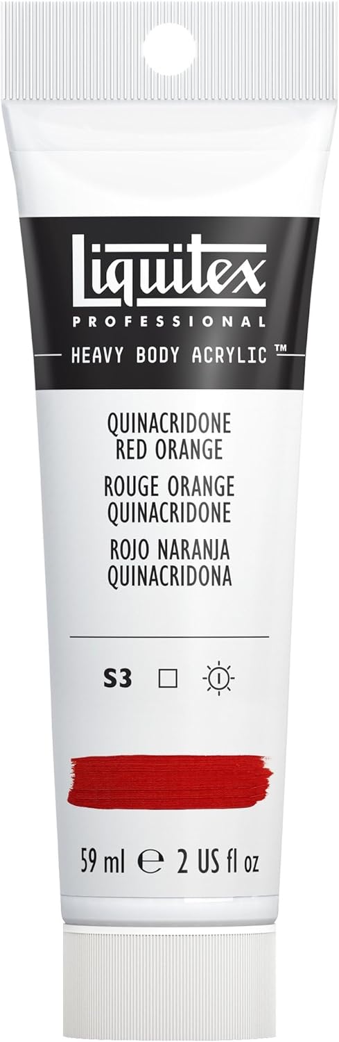 Liquitex Professional Heavy Body Acrylic Paint, 2-oz (59ml) Tube, Quinacridone Red-Orange