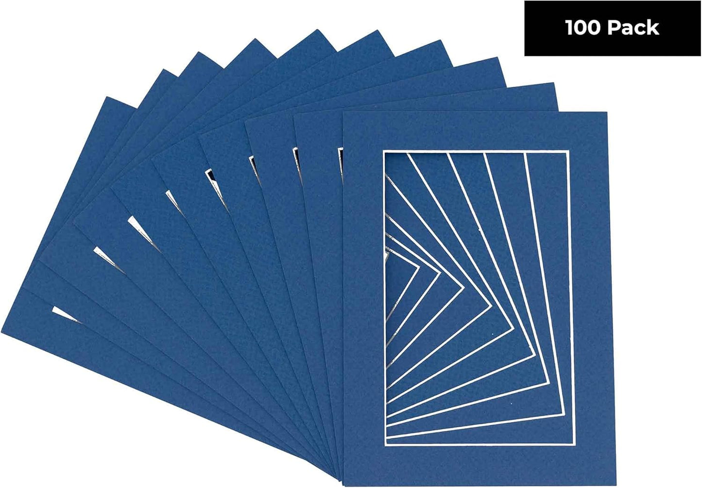 5x7 Mat for 8.5x11 Frame - Precut Mat Board Acid-Free Show Kit with Backing Board, and Clear Bags Royal Blue 5x7 Photo Matte Made to Fit a 8.5x11 Picture Frame Matboard for Framing, Pack of 100 Mats