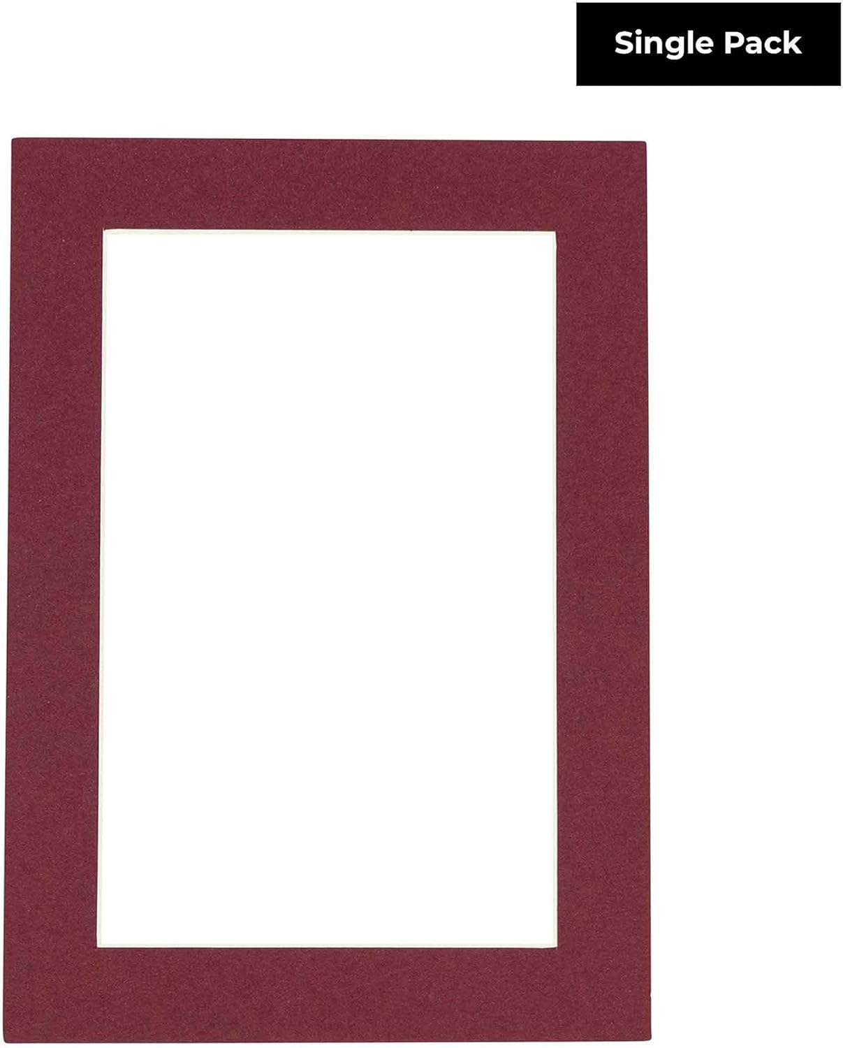 8.5x11 Mat Bevel Cut for 7x9 Photos - Acid Free Maroon Red Precut Matboard With Backing Board and Crystal Clear, Self Seal Photo Mat Bag - For Pictures, Photos, Framing - 4-ply Thickness
