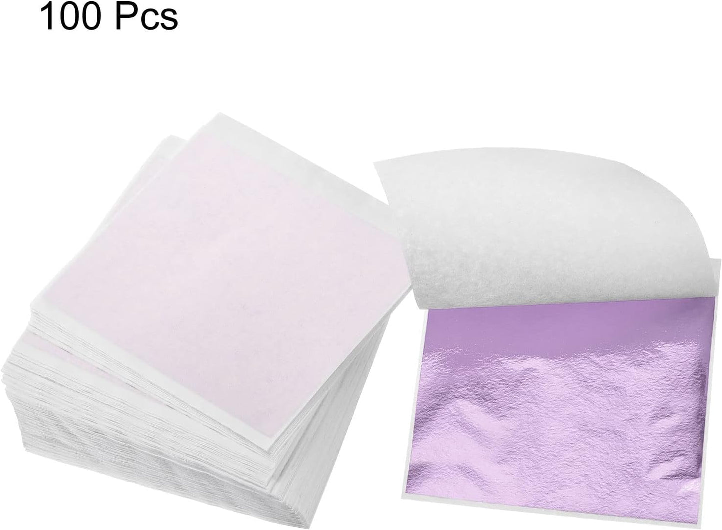 MECCANIXITY Gold Leaf Foil Sheet, Peach Purple Leaf Papers, 3.3 x 3.1inch for Art Decoration, Sculptures, Painting, Pack of 100