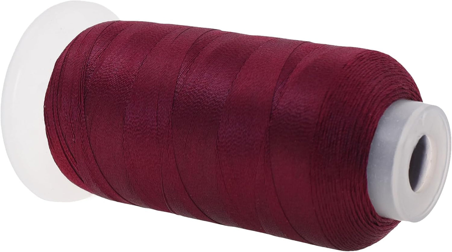 Mandala Crafts Wine Heavy Duty Thread - 1500 Yds Tex 70 Thread for Sewing Drapery Jeans Leather Hair - Bonded Polyester for Outdoor Marine Upholstery