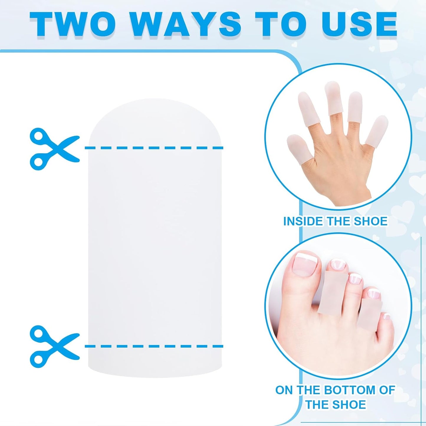 PATIKIL Gel Finger Cots 1.8"x0.67", 14 Pcs Silicone Finger Protector Support Finger Sleeve Cushions Thumb Protector Covers Fingertip Caps Gloves for Finger Cracking, White