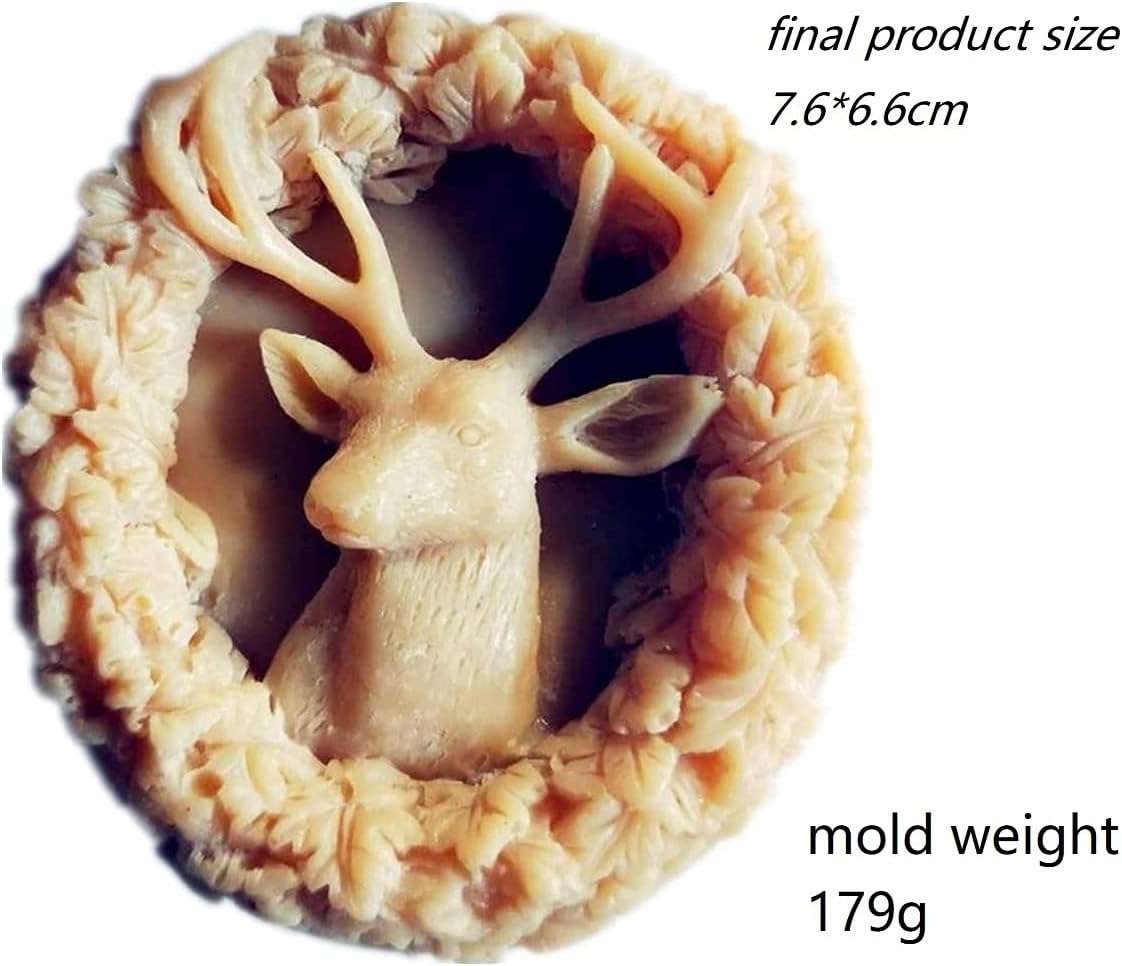 Deer Silicone Animal Soap Mold - Round Shape for Candle and Cake Decoration