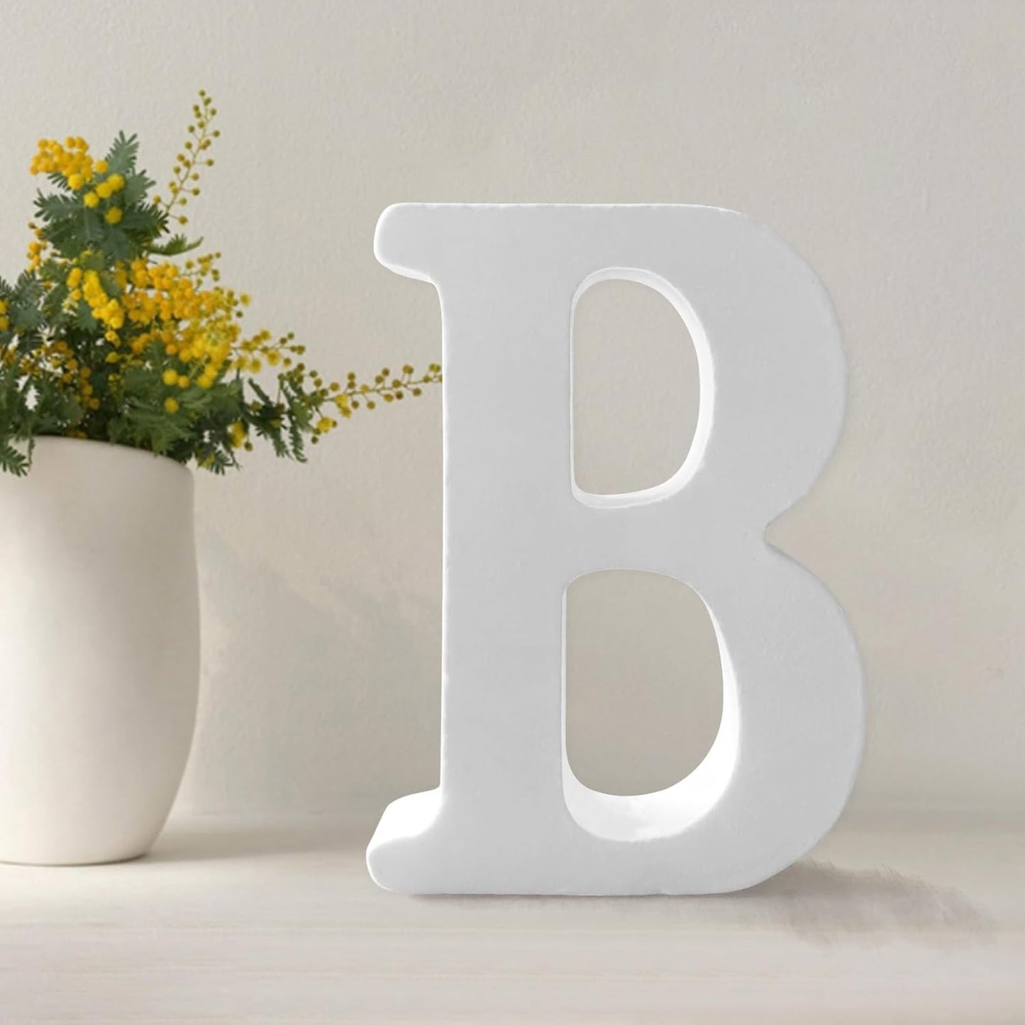 Wood Letters 4.3 Inch, White Unfinished Wood Letters for Graft, Wooden Letters for Wall Decor, Standing Letters for Bedroom, Home, Birthday, Party, DIY Graft (B)