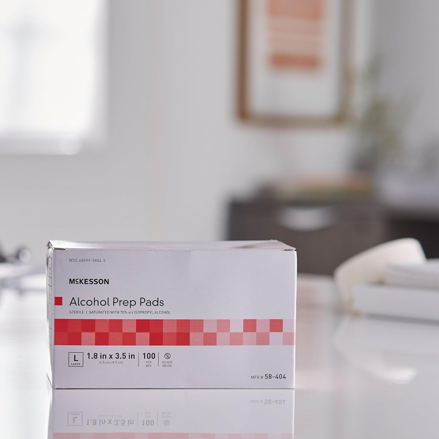 McKesson Alcohol Prep Pads [Pack of 100] 70% Isopropyl, Individually Wrapped Wipes, Sterile, Medical-Grade, First Aid, Large