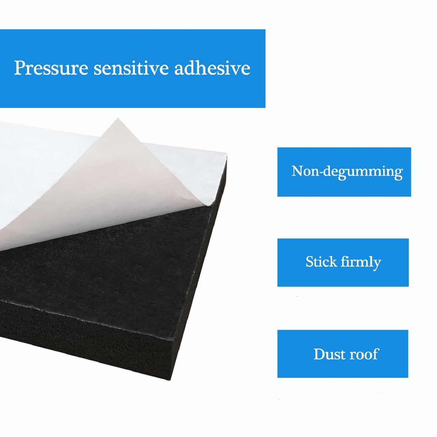 4 Pcs Foam Padding Sheet with Adhesive, Neoprene Rubber Adhesive Pads Closed Cell Foam Sheet for Insulation Soundproofing Anti-Slip Black (6" x 6" x 1/2", 4 Pcs)