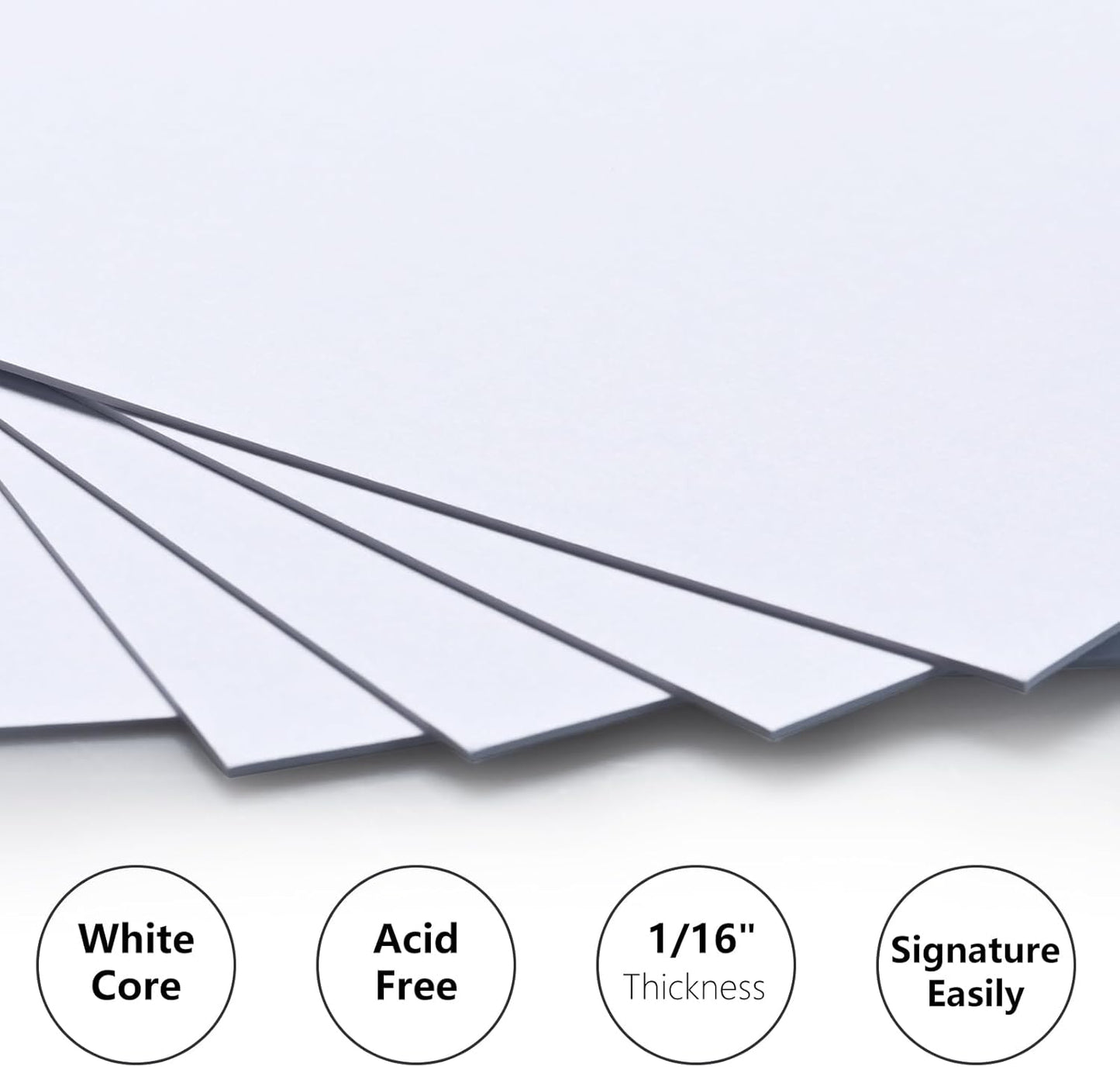 Egofine 14 Pack Mat Board, 5x7 Backing Board, Acid Free White Uncut Mat Board for Photos, Pictures, Frames, Artworks and Paints