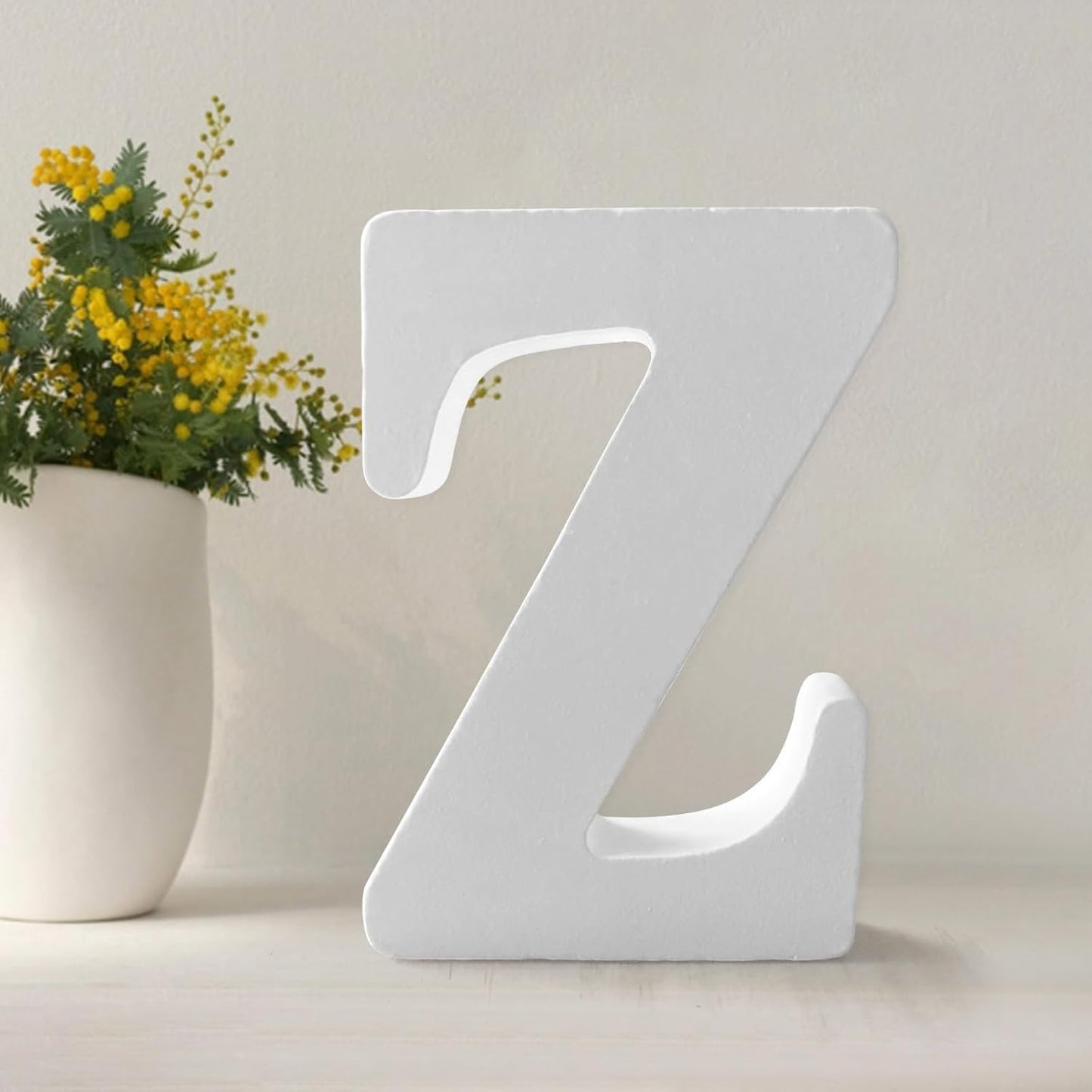 Wood Letters 4.3 Inch, White Unfinished Wood Letters for Graft, Wooden Letters for Wall Decor, Standing Letters for Bedroom, Home, Birthday, Party, DIY Graft (Z)