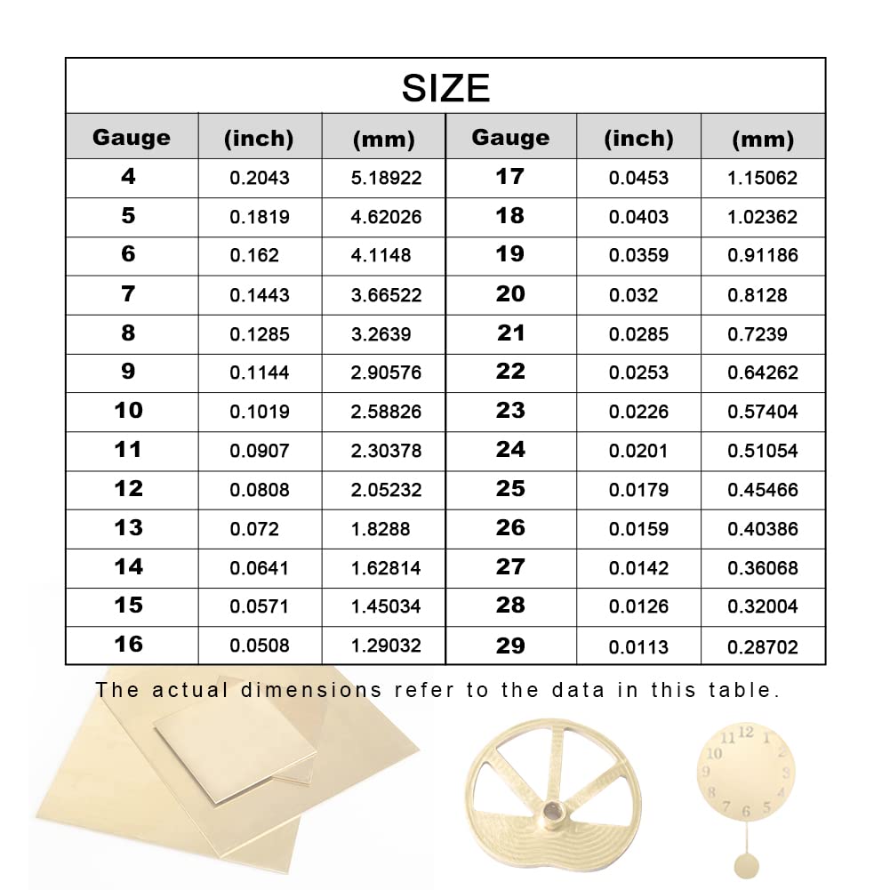 10 Gauge Brass Sheet，H62 Brass Plates Metal 0.098" Thickness x 5.9" Width x 5.9" Lenght, for Models, Crafts, Repairs, Electrical, 1Pcs