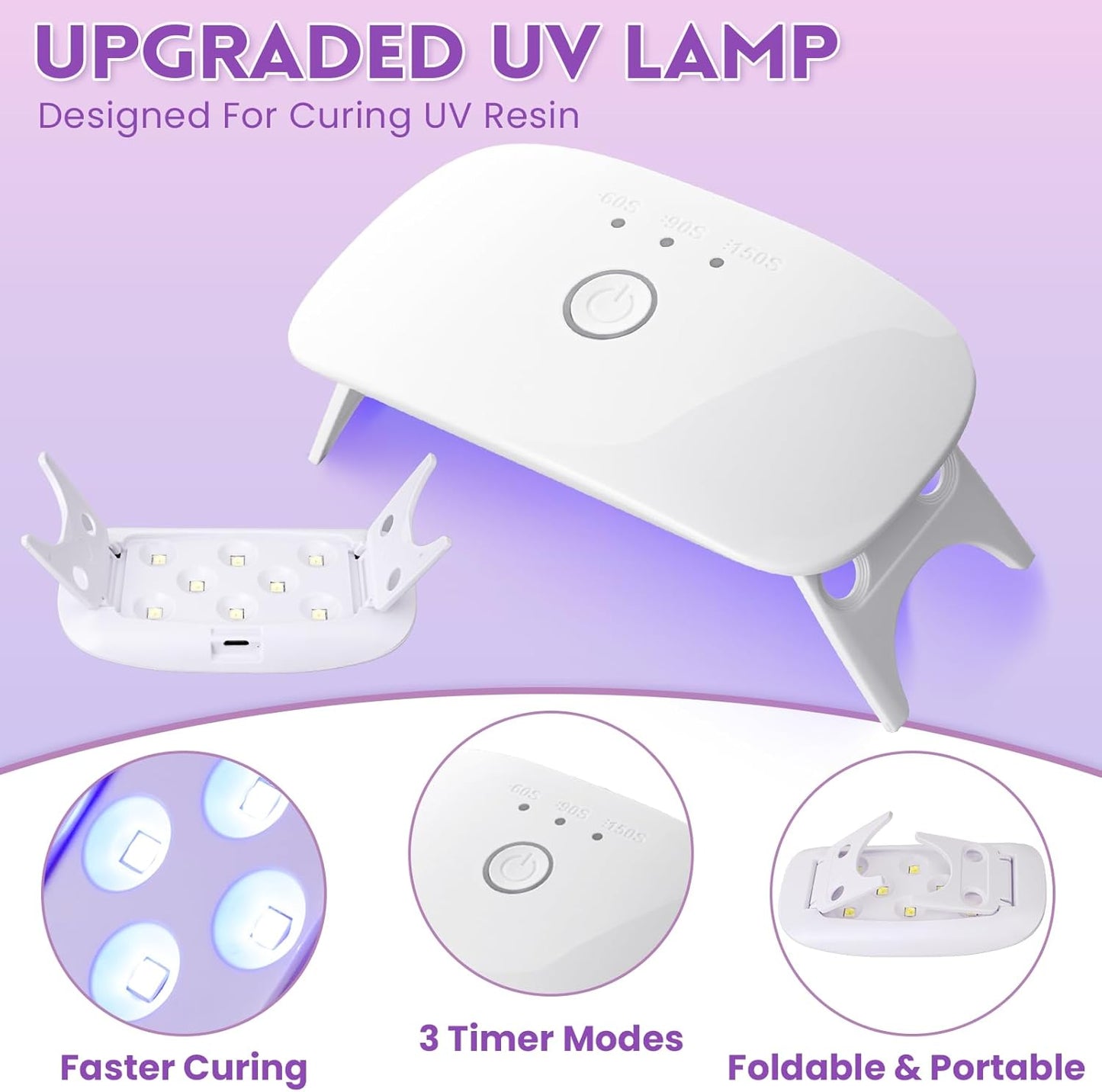 LET'S RESIN Jewelry Making Kit - 153Pcs Crystal Clear 250g UV Resin with UV Lamp,Jewelry Resin Molds, Starter kit for Keychain, Earring Making, Craft Decor