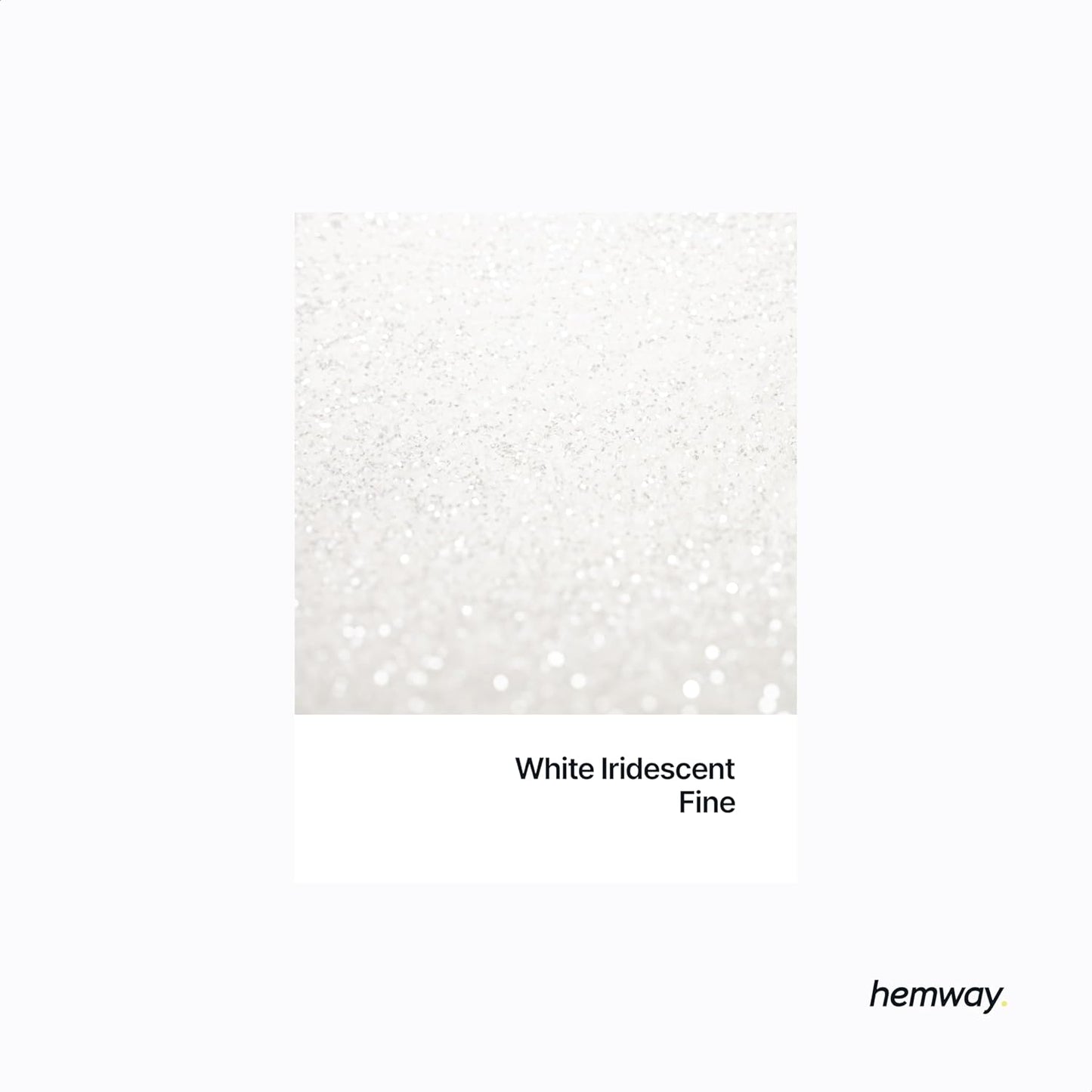 Hemway Polyurethane & Epoxy Resin Glitter 100g / 3.5oz Metallic Crystal Flake Additive for Flooring Jewelry Tumblers Glass Pigment - Fine (1/64" 0.015" 0.4mm) - White Iridescent