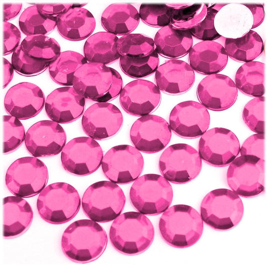 The Crafts Outlet 144pc Rhinestones Round 10mm - Flatback Hot Pink or Rose HPK