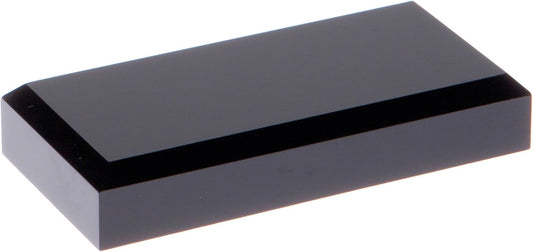 Plymor Black Acrylic Rectangular Beveled Display Base, 4" W x 2" D x 0.75" H