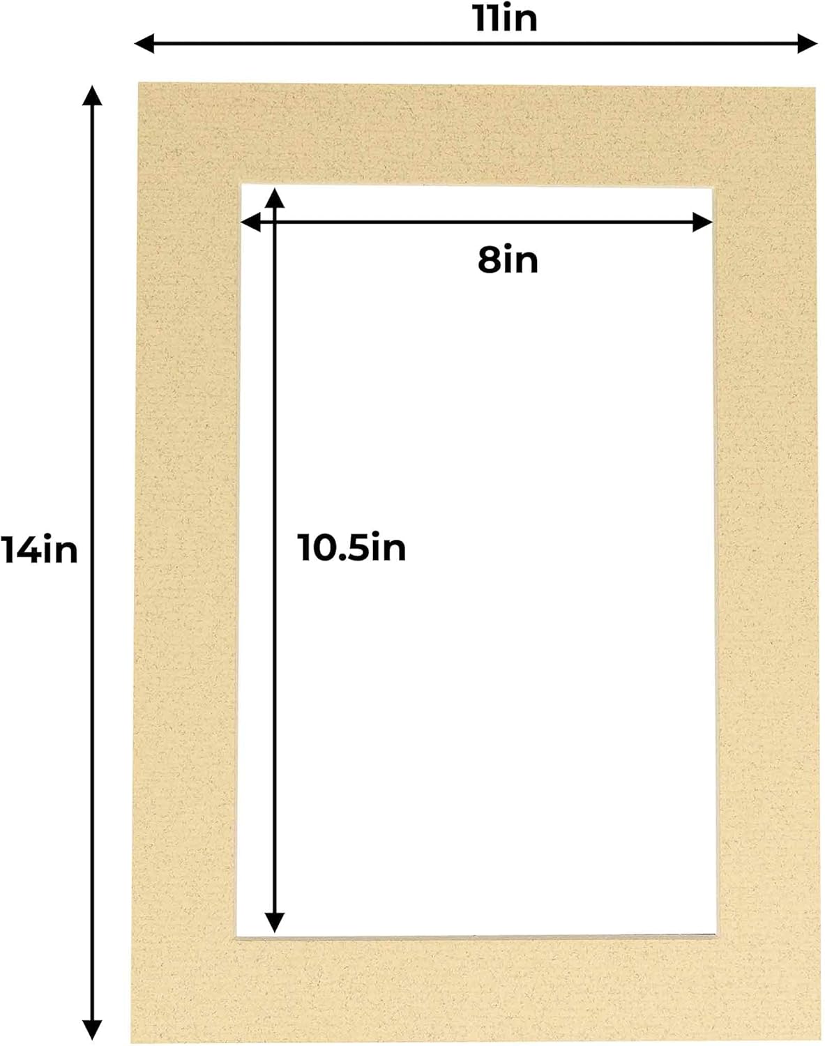 11x14 Mat for 8.5x11 Photo - Precut Tan Picture Matboard for Frames Measuring 11 x 14 Inches - Bevel Cut Matte to Display Art Measuring 8.5 x 11 Inches - Acid Free Pack of 100 MATS