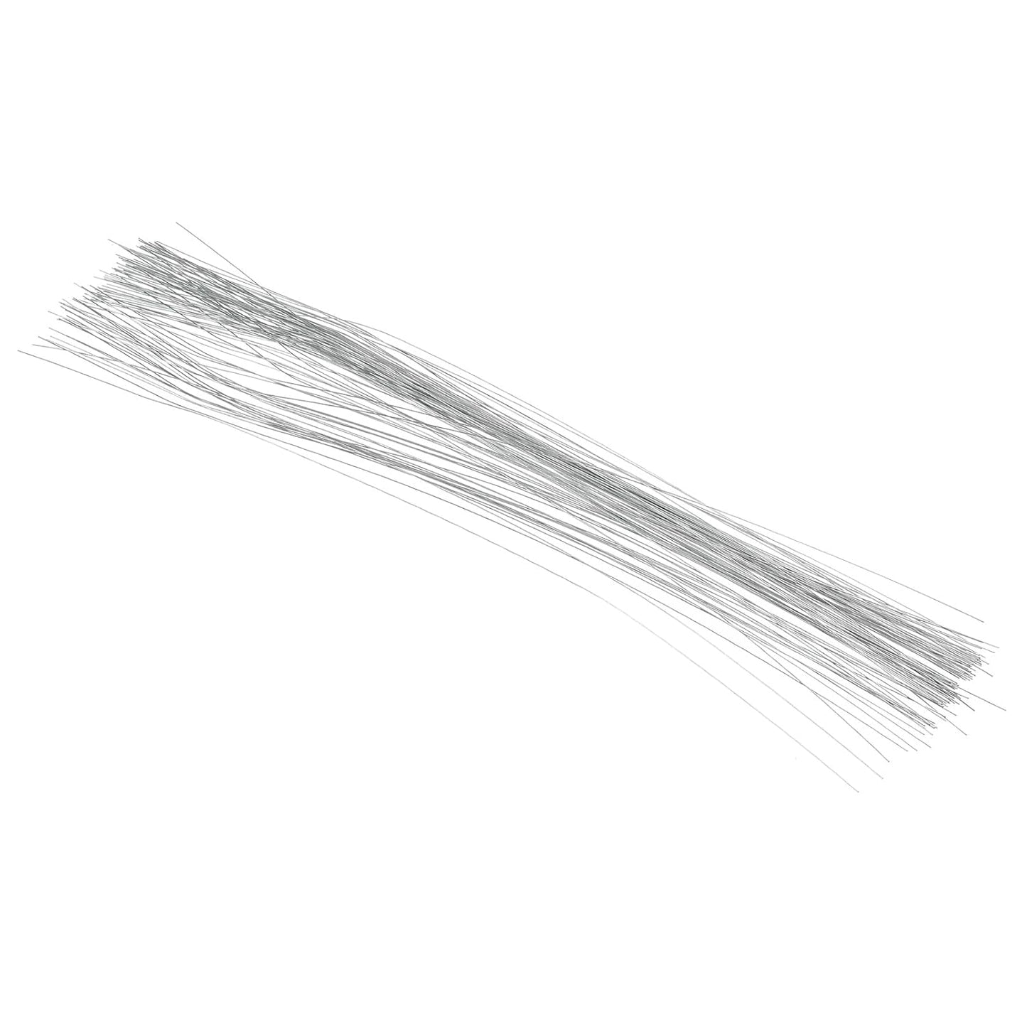 PATIKIL 22 Gauge 16" Floral Stem Wire, 100 Pcs Paper Wrapped Iron Artificial Flower Stem Accessories for DIY Bouquet Stem and Craft Decoration, Silver
