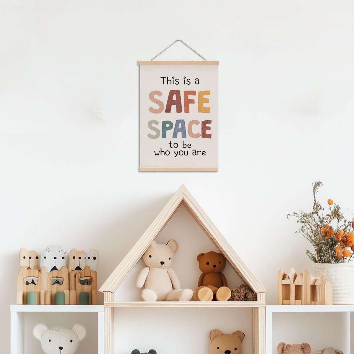 Inspirational Boho Poster Hanger, Therapy Office Decor Growth Mindset Wall Decor, Educational Posters Wall Art Wall Hanging Banner Home Calming Corner Counseling Psychologist Office Decor