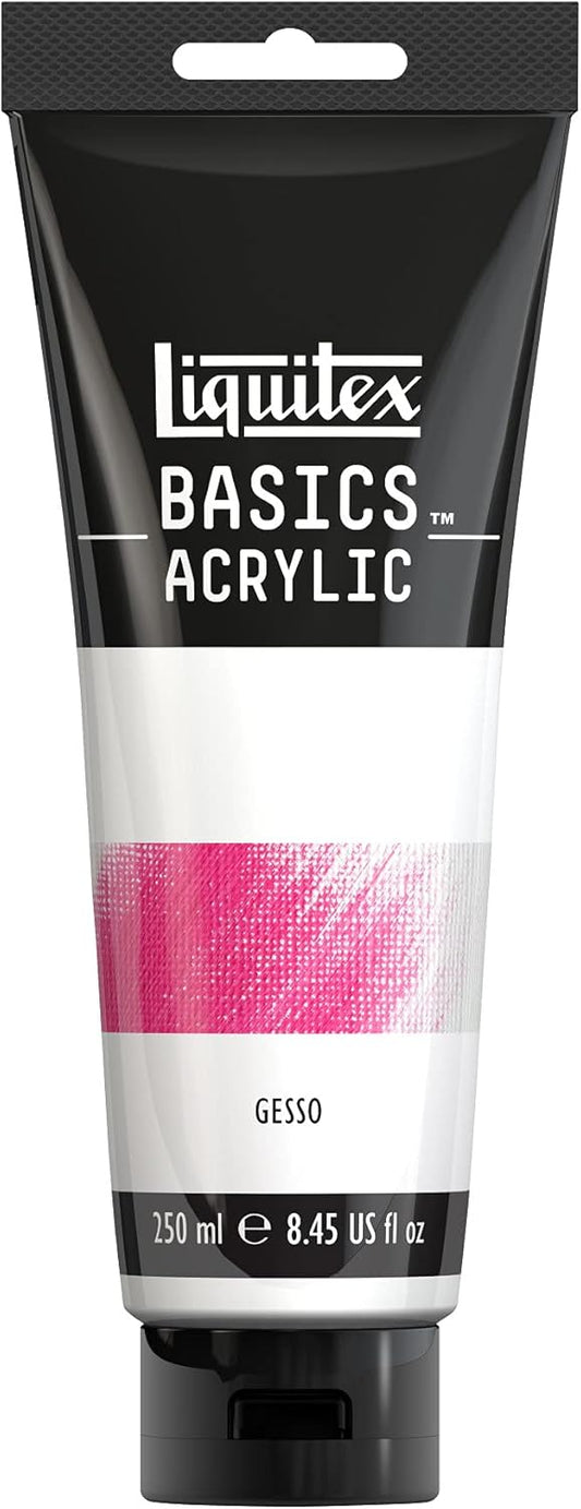 Liquitex BASICS Gesso Surface Prep Medium, 250ml (8.4-oz) Tube, White