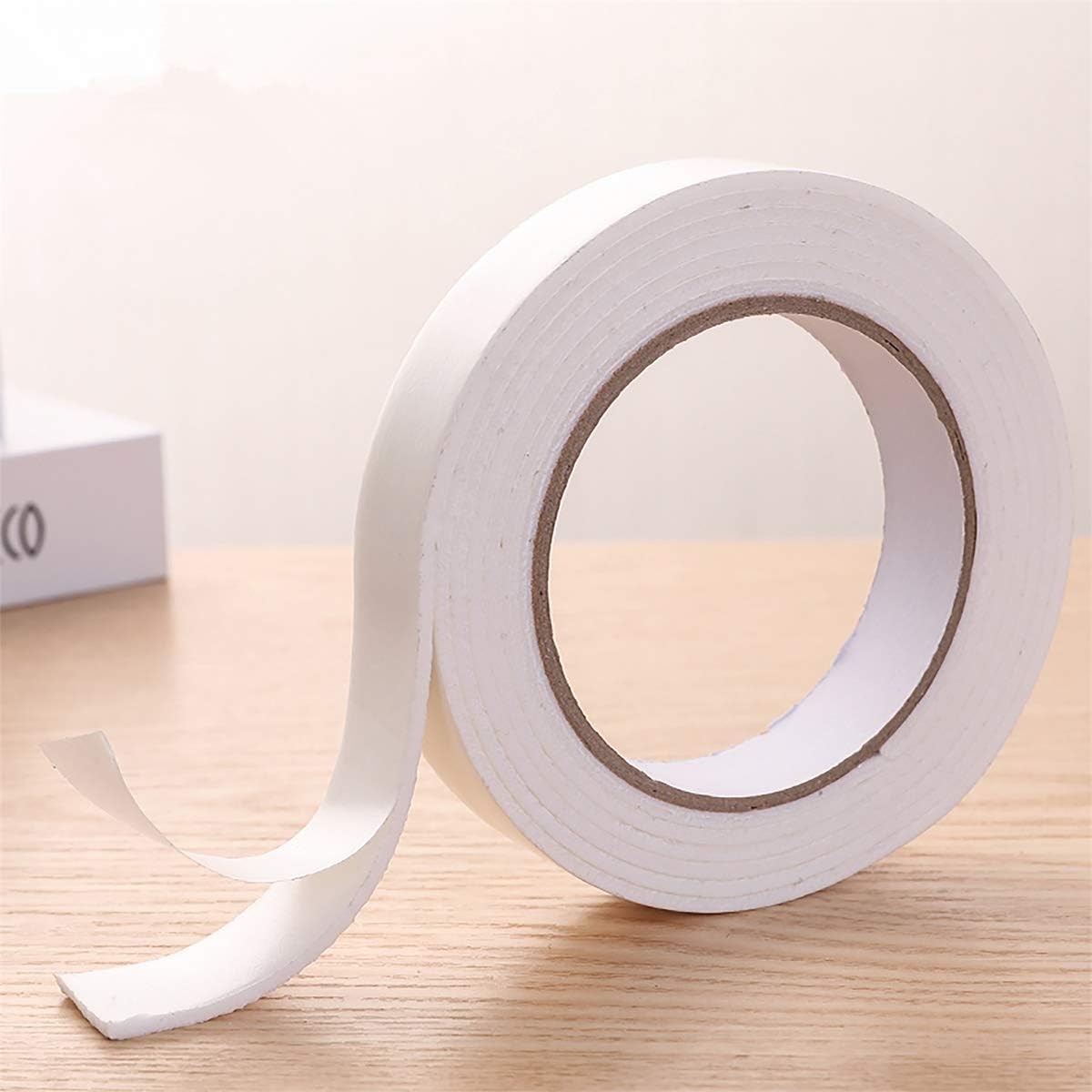 ToLanbbt Double Sided Foam Tape 1.18In x 33FT, Mounting Tape Heavy Duty, Strong Adhesive Weatherproof Seal Strips for DIY Craft Picture Poster, Car & Gap Filling Mountings, Home Office Decor (White)