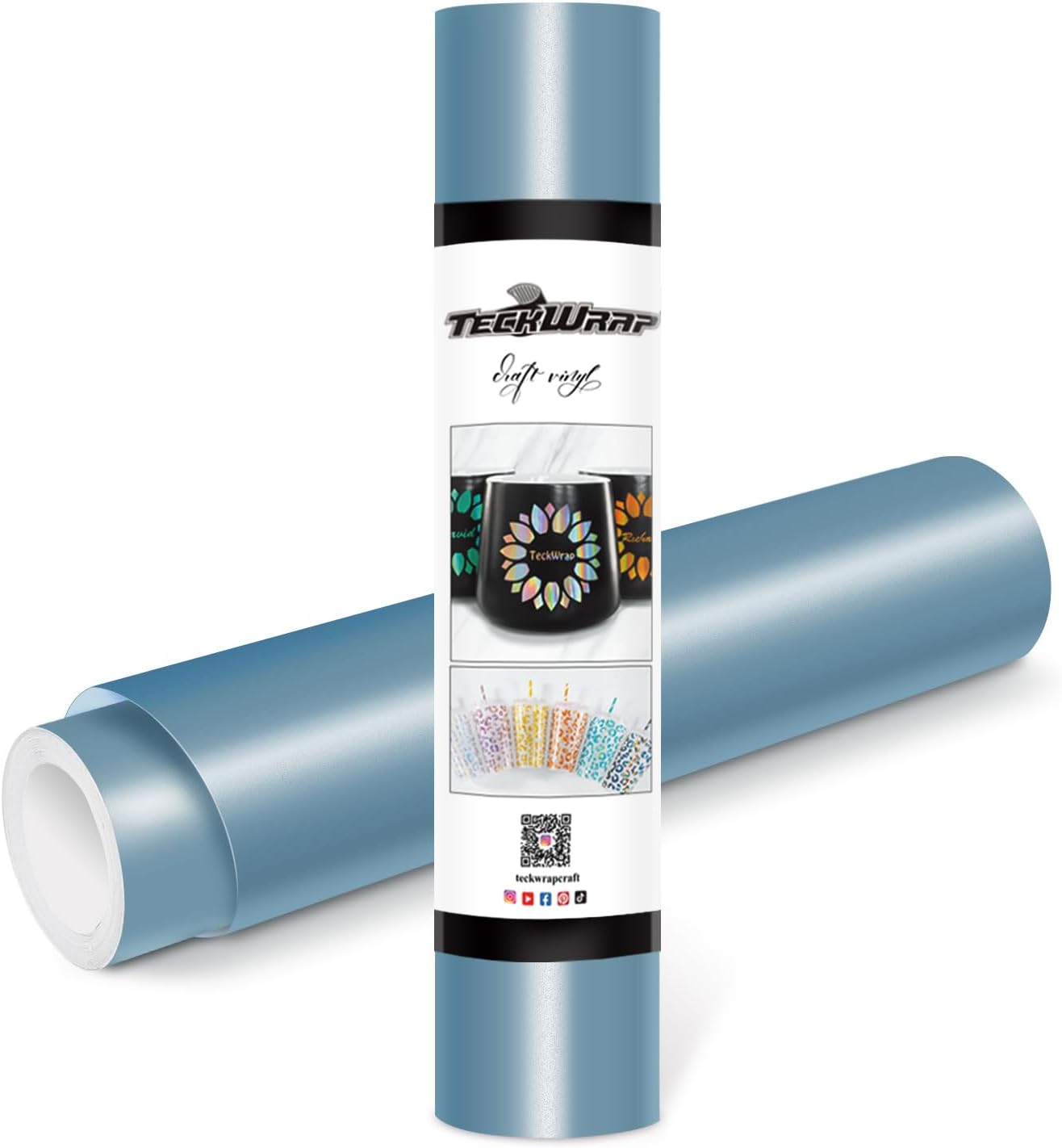 TECKWRAP Permanent Adhesive Vinyl 12" x 10ft, Matte Cobalt Blue