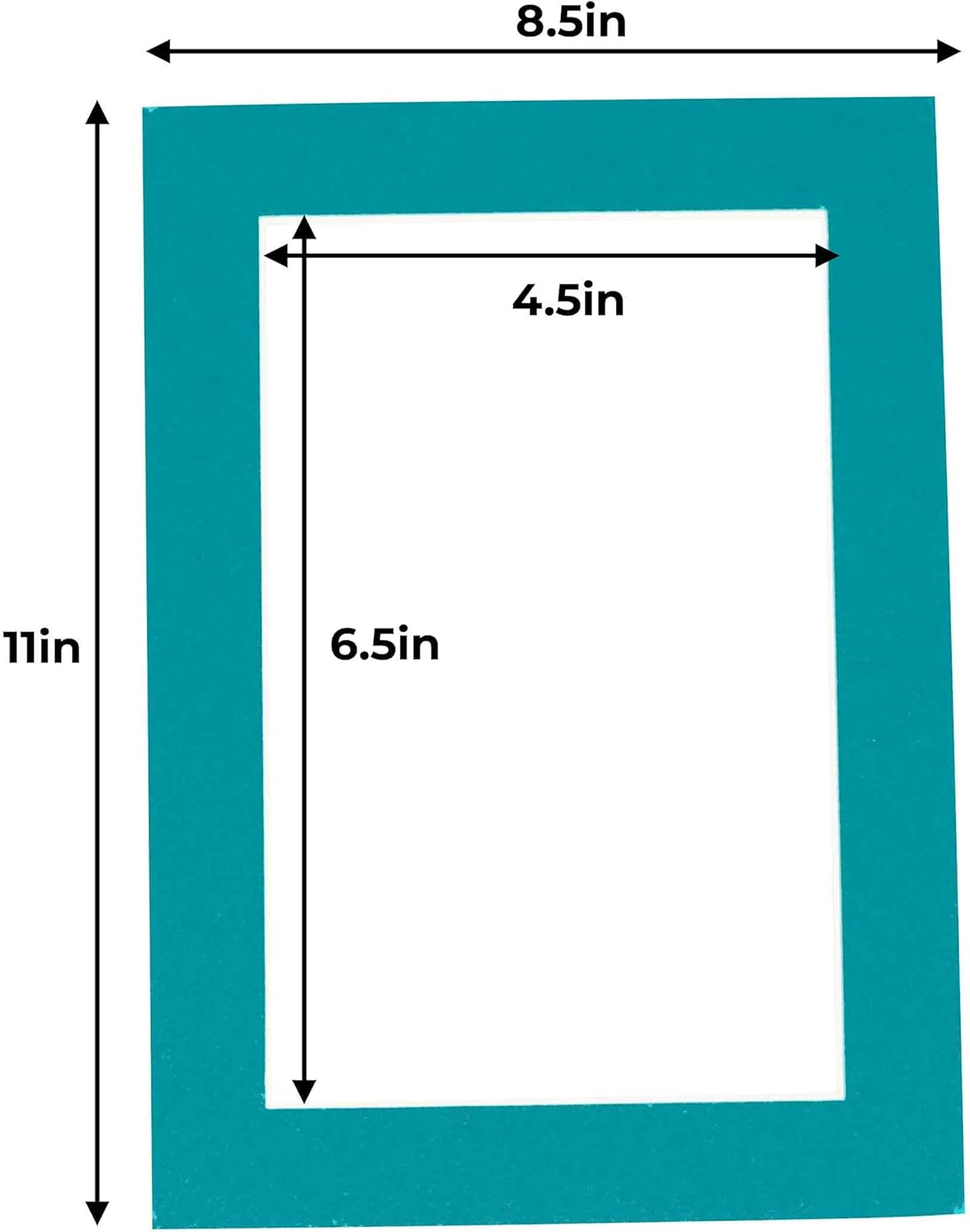 5x7 Mat for 8.5x11 Frame - Precut Mat Board Acid-Free Teal Blue 5x7 Photo Matte For a 8.5x11 Picture Frame, Premium Matboard for Family Photos, Show Kits, Art, Picture Framing, Pack of 100 Mats