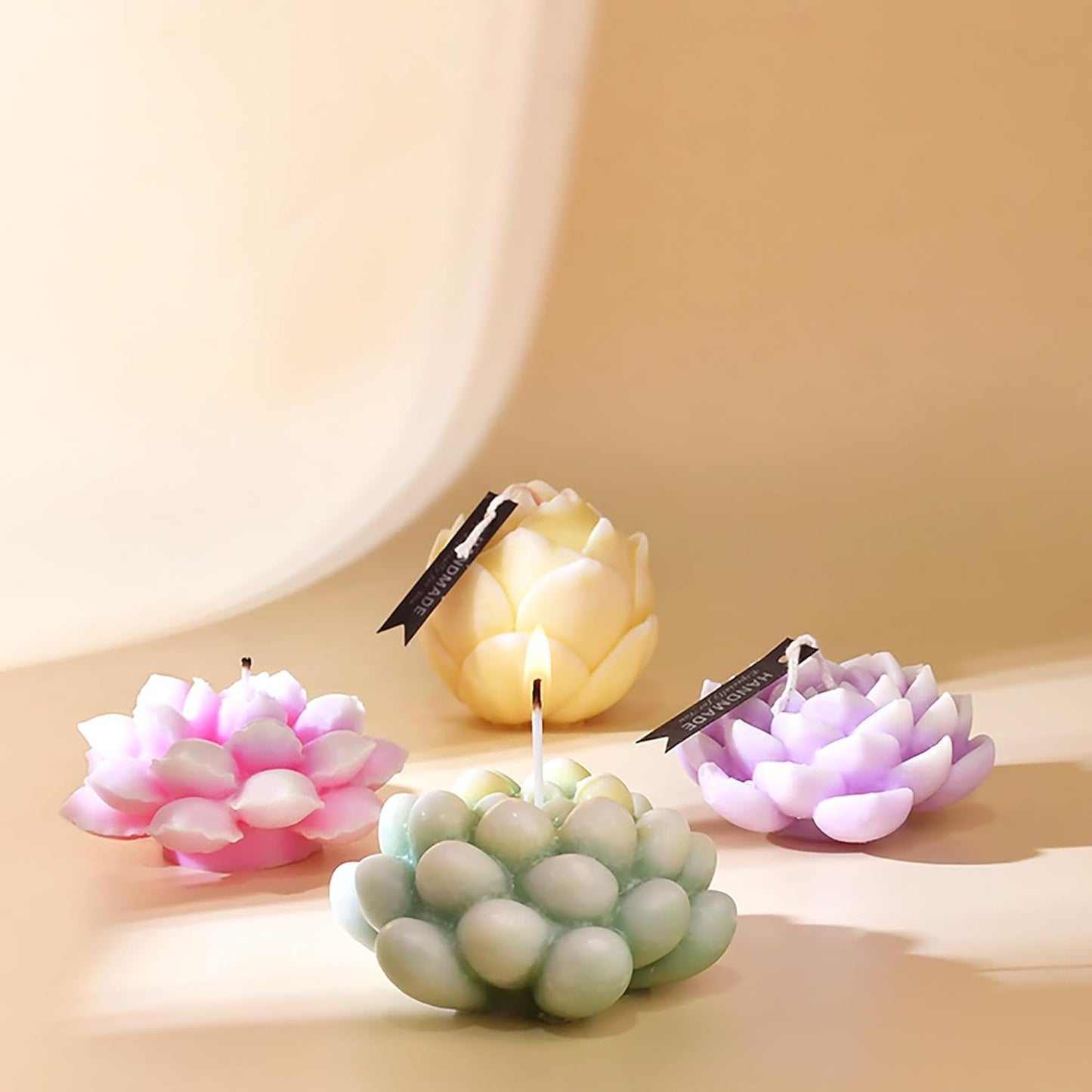 Large Flower Succulent Candle Mold Resin Casting Silicone Molds for Home Decor & Candle Making Wave Spiral Mold