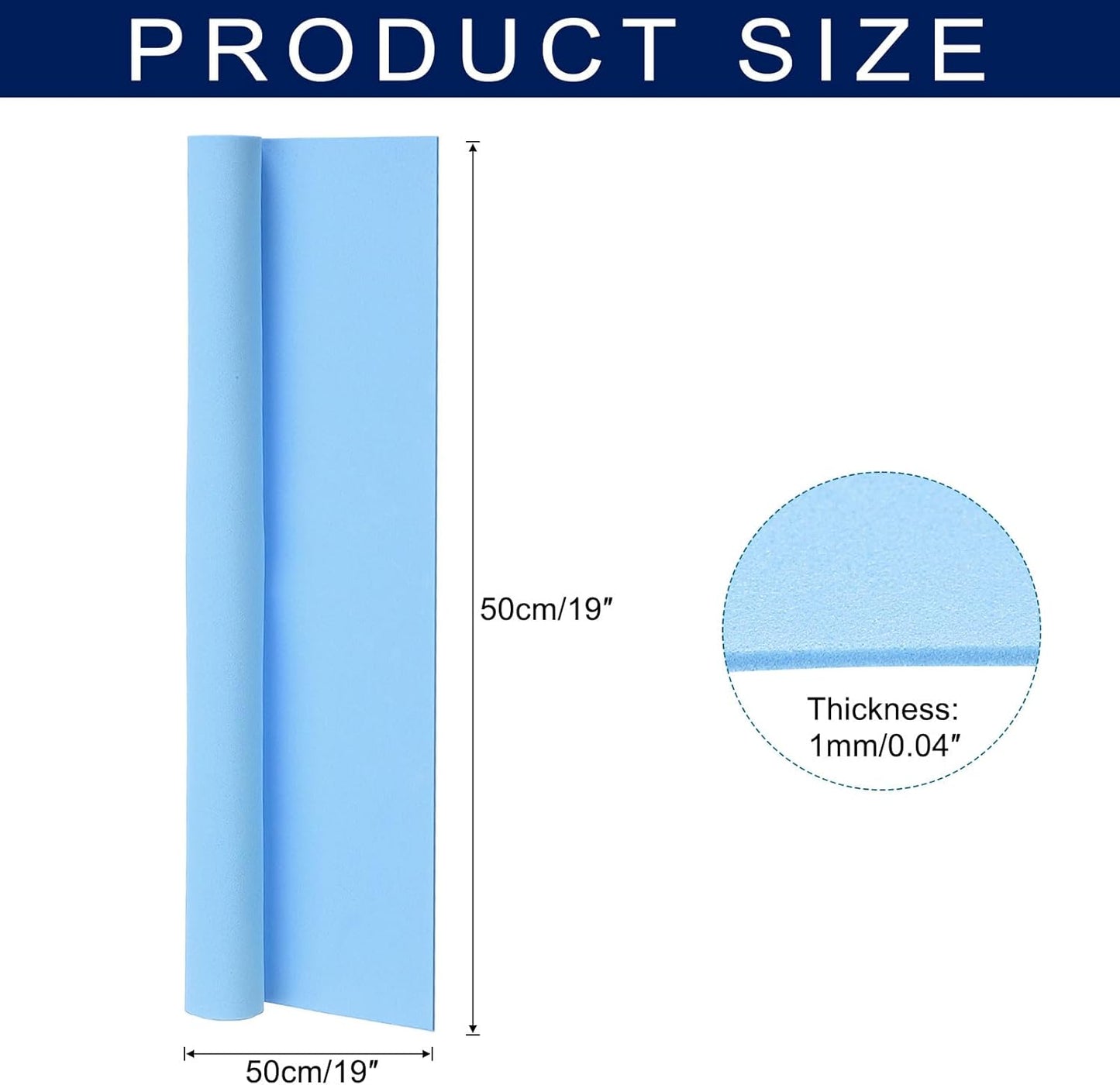 MECCANIXITY Foam Sheets Crafts 19x19 Inch 1mm EVA Craft Foam Paper Foam Sheets for Crafts Projects DIY Cosplay Modeling, Light Blue