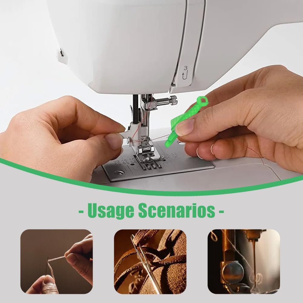 Automatic Sewing Needle Threader, Fish Type Quick Needle Threaders for Hand Sewing, Sewing Machine Needle Threader Tools, Sewing Supplies - Designed for Sewing Lovers Alike (green-5pcs)