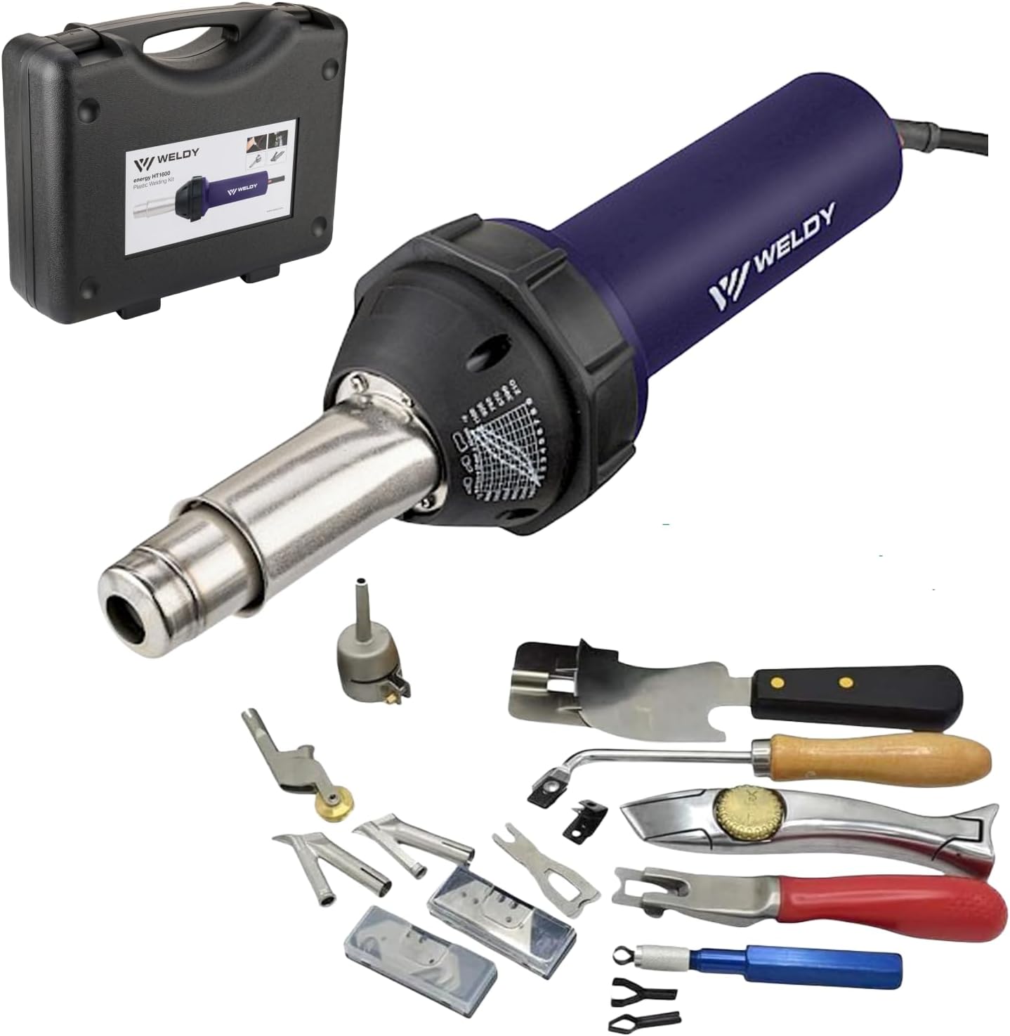 1600w Hot Air Torch Plastic Welding Gun Welder Pistol Flooring Tools Flooring Welding Kit (Heat Gun With Flooring Tools)