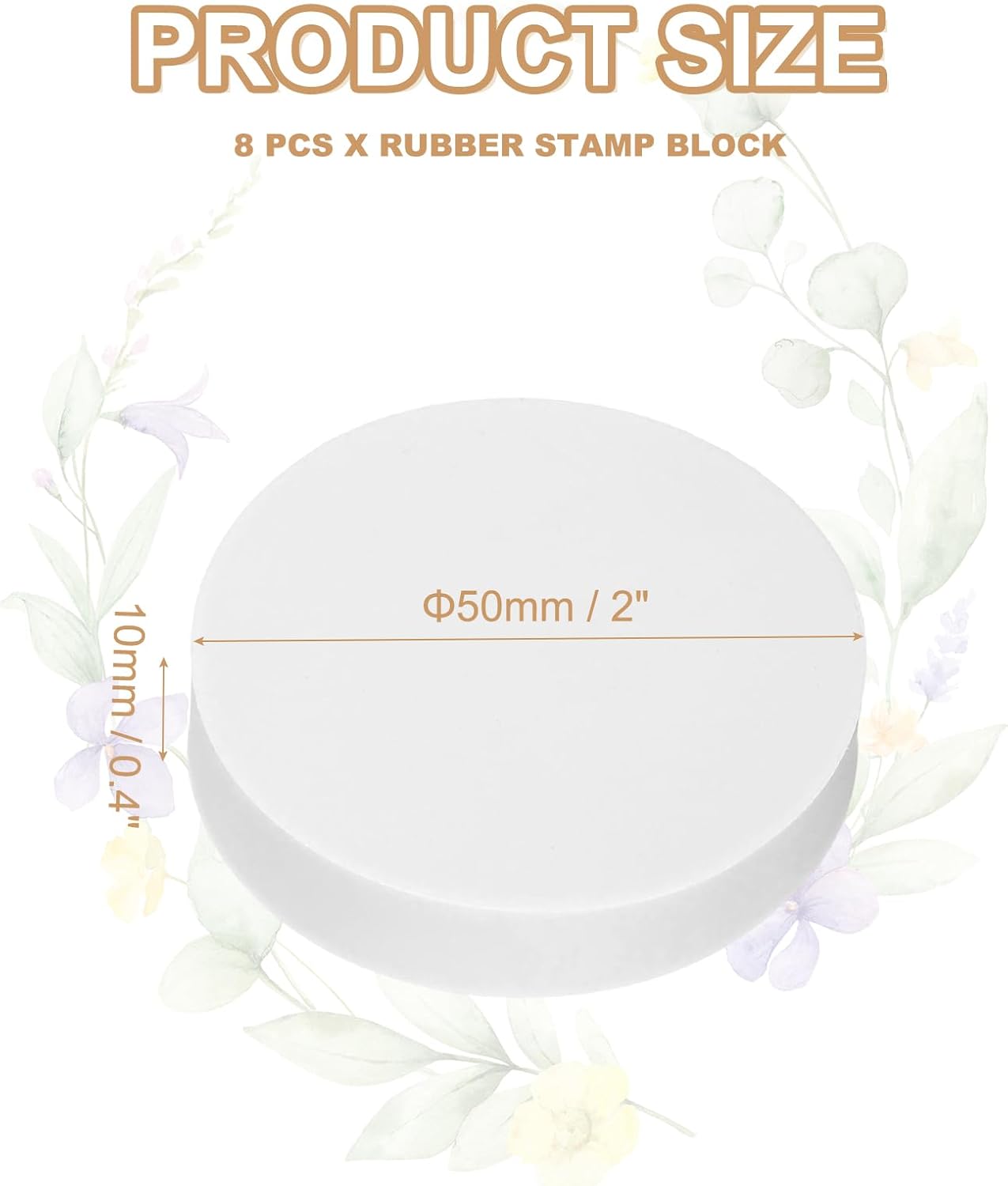 PATIKIL 8Pcs 2" Rubber Carving Blocks, Soft Linoleum Art Carving Block Round Crafts Stamp Making for Printmaking Stamps Carving Supplies, White