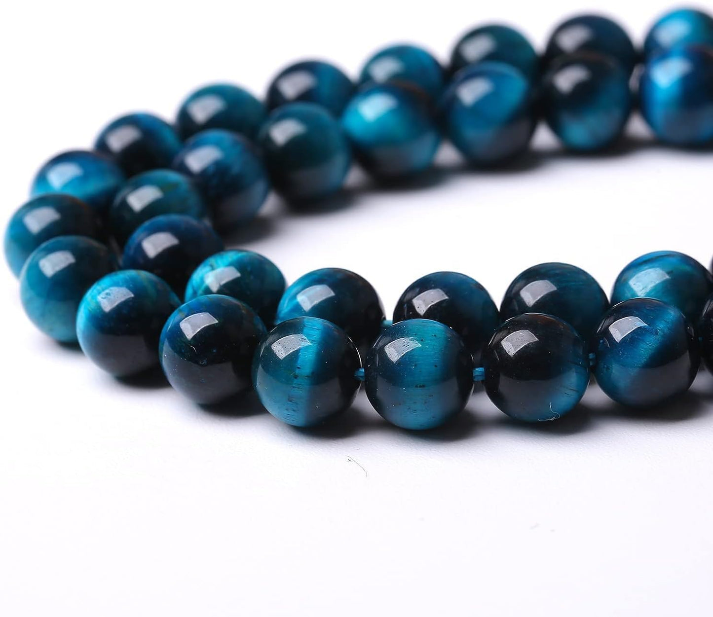 AAA Natural Blue Tiger Eye Gemstone Beads Natural Round Loose Stone Beads for Jewelry Making DIY Bracelet Necklace Earrings 12mm 32pcs 1 Strand 15" (Blue Tiger Eye, 12mm)