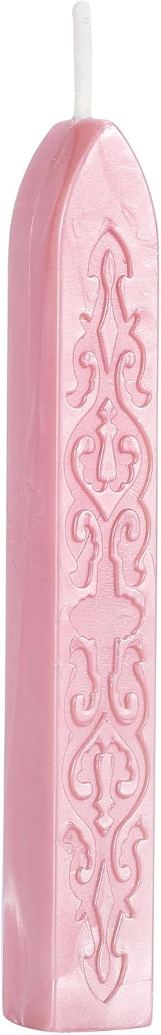 Yoption 5 Pcs Totem Fire Manuscript Sealing Sticks with Wicks Multi-Color Cord Wick Sealing Wax for Postage Letter Retro Vintage Wax Seal Stamp (Pink)