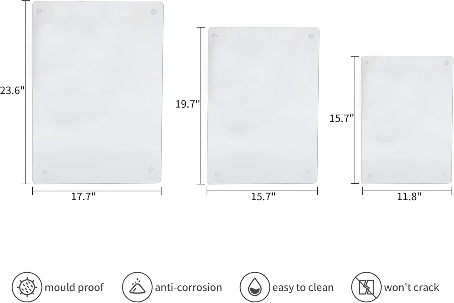 Murrey Home Glass Cutting Board for Kitchen Counter, Tempered Glass Chopping Boards Dishwasher Safe, Small Clear Countertop Tray, Scratch Resistant, Heat Resistant, Non Toxic, Clear, 20"x16"
