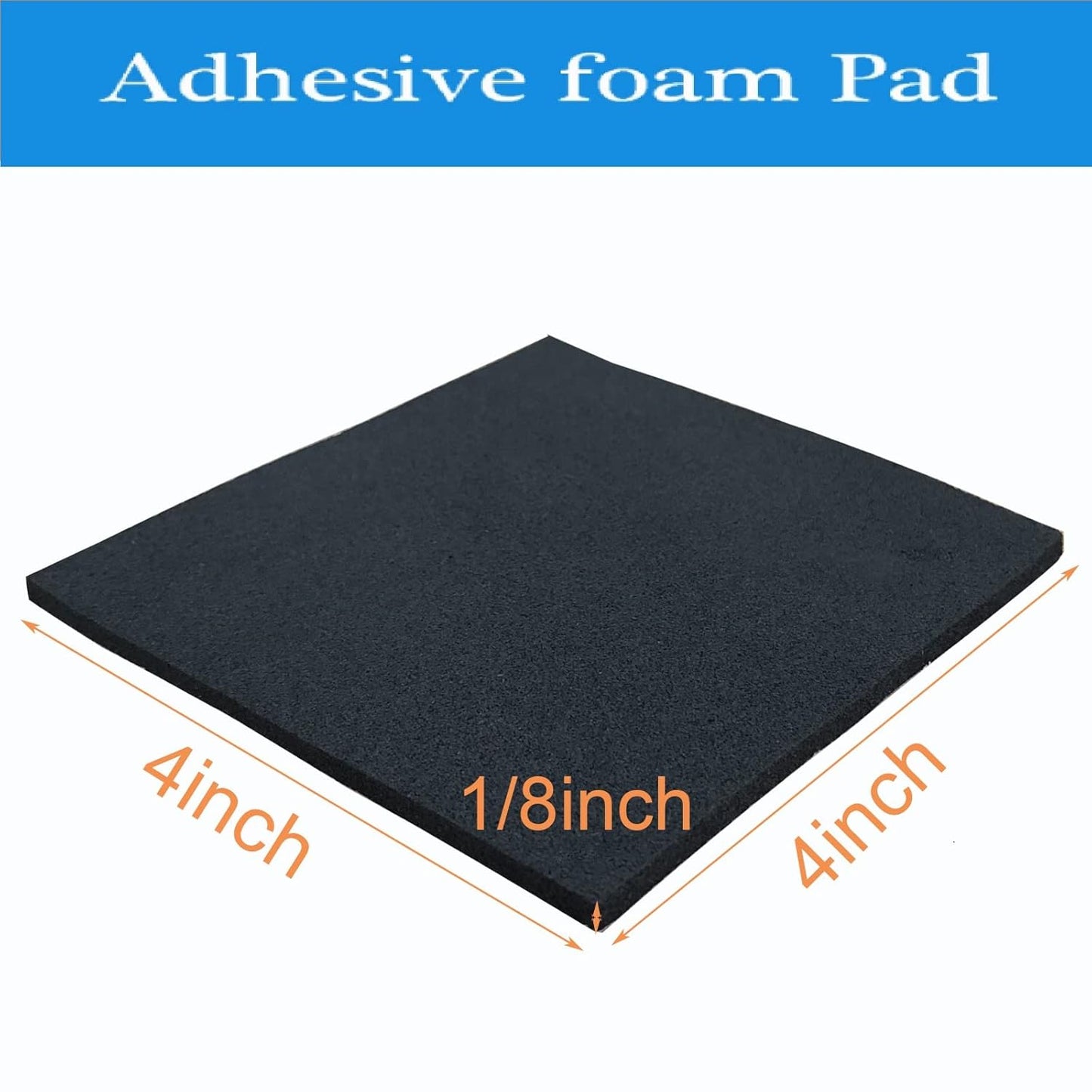 Rubber Adhesive Pads, 8 Pcs Closed Cell Foam Sheet Neoprene High Density Foam Anti Vibration Pads for Furniture Cars Speakers Black (4" x 4" x 1/8", 8 Pcs)