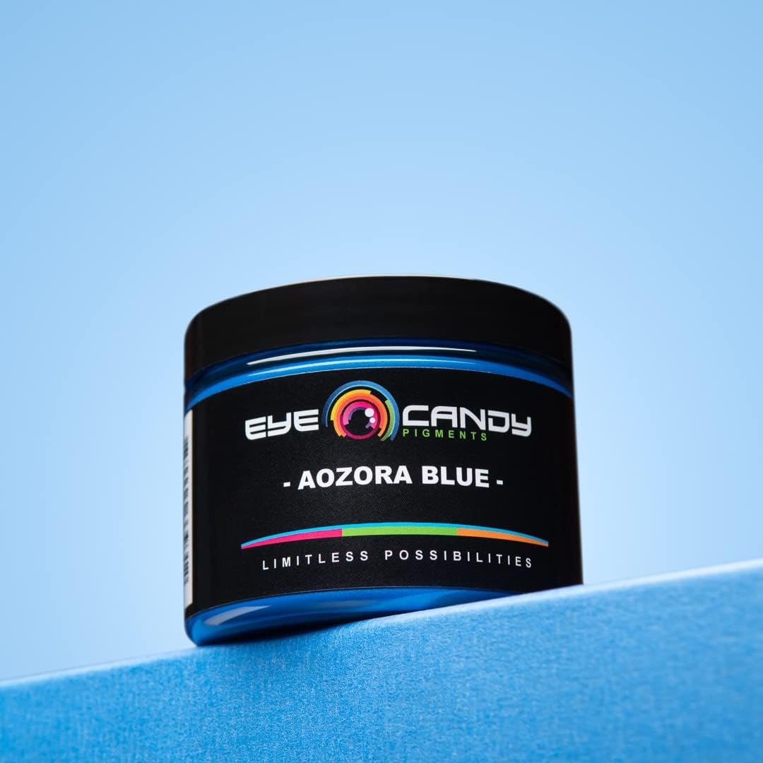 Eye Candy Pigments Premium Blue Mica Powder - Aozora Blue (50gr) - for Epoxy, Resin, Soap, Paint, Woodworking, Acrylic Pouring, Bath Bombs, Fishing Lures - DIY Arts and Crafts Additive