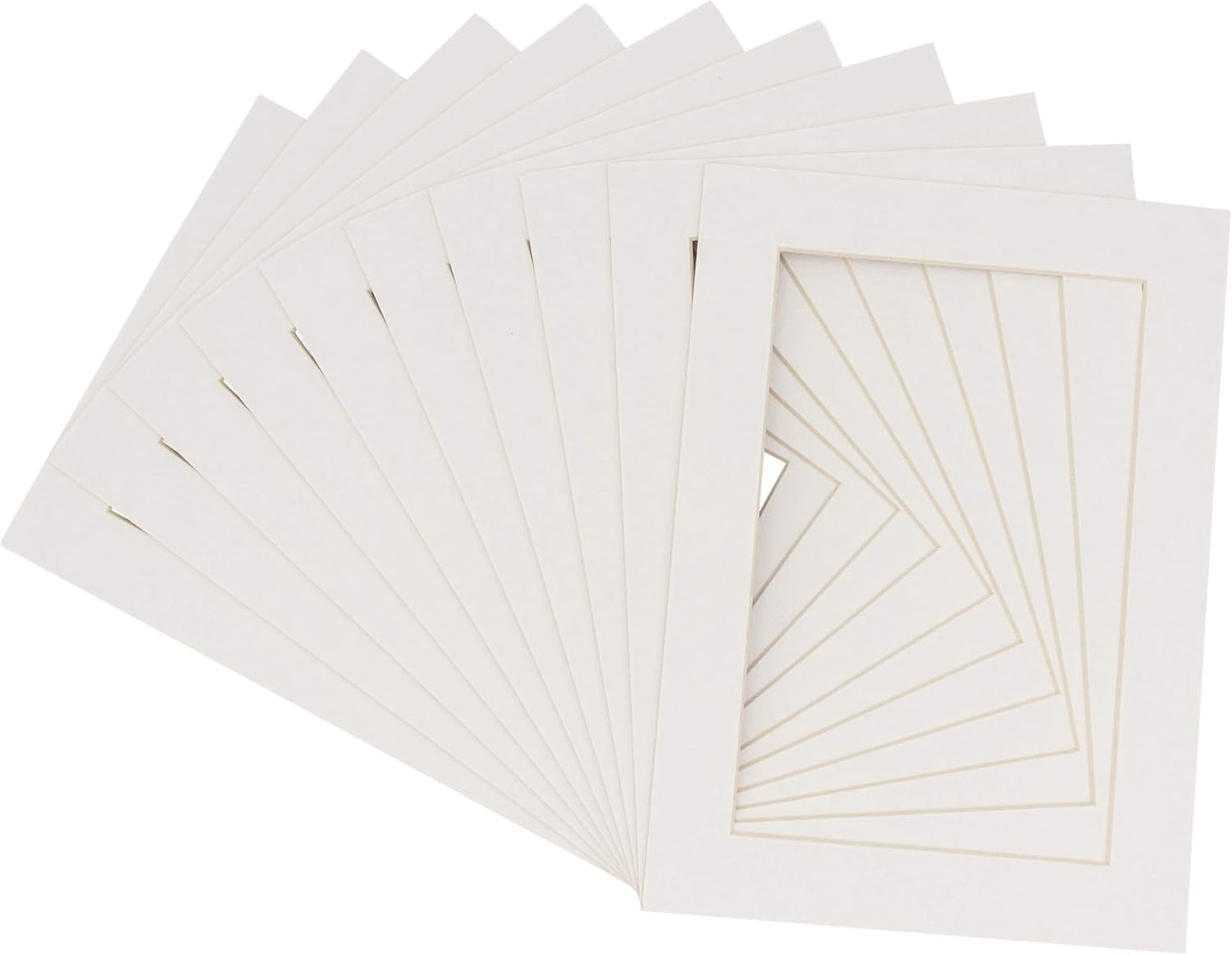 6x8 Mat for 8x10 Frame - Precut Mat Board Acid-Free Textured White 6x8 Photo Matte for a 8x10 Picture Frame, Premium Matboard for Family Photos, Show Kits, Art, Picture Framing, Pack of 100 Mats
