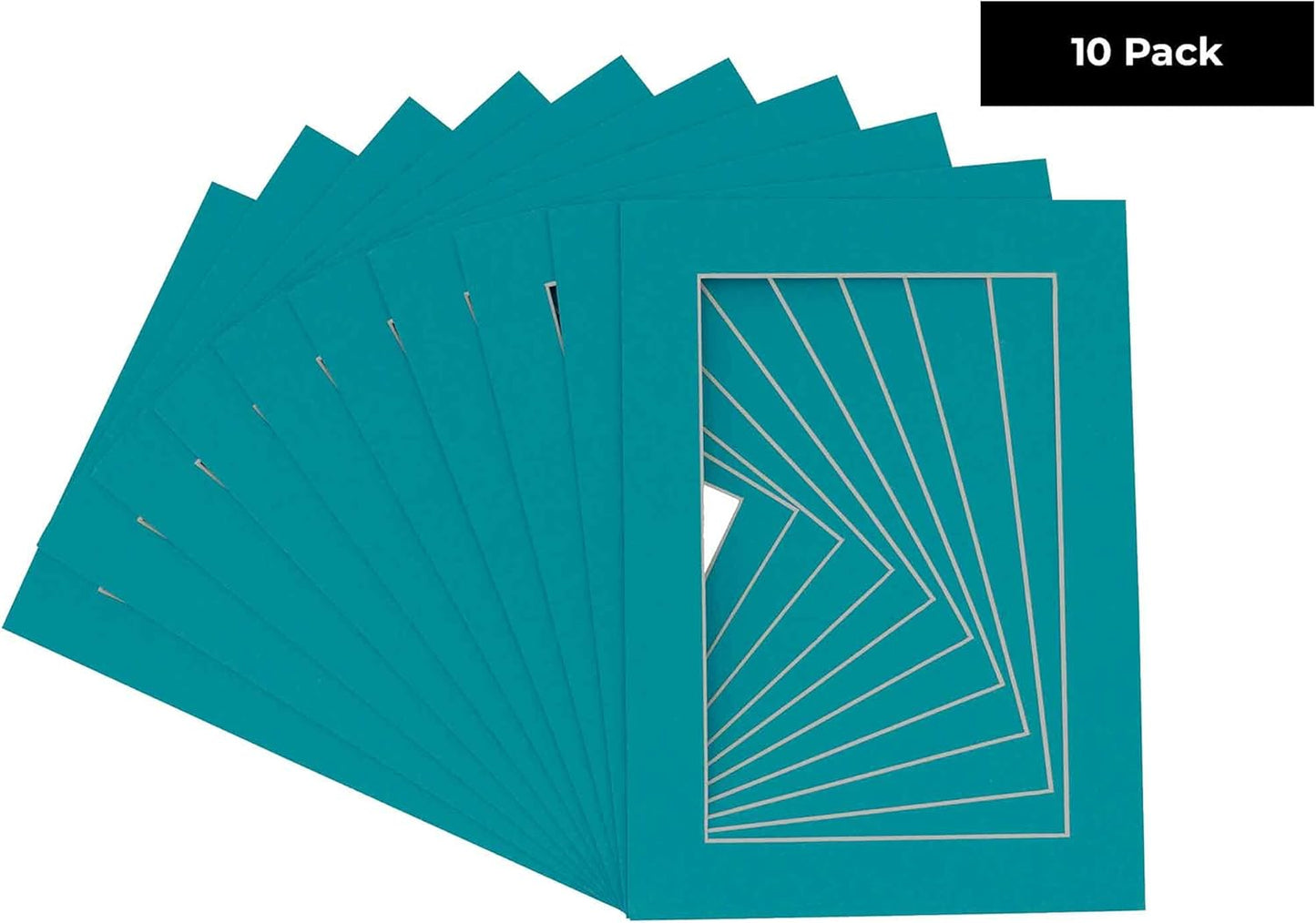 11x14 Mat for 8.5x11 Photo - Precut Teal Blue Picture Matboard for Frames Measuring 11 x 14 Inches - Bevel Cut Matte to Display Art Measuring 8.5 x 11 Inches - Acid Free Pack of TEN MATS