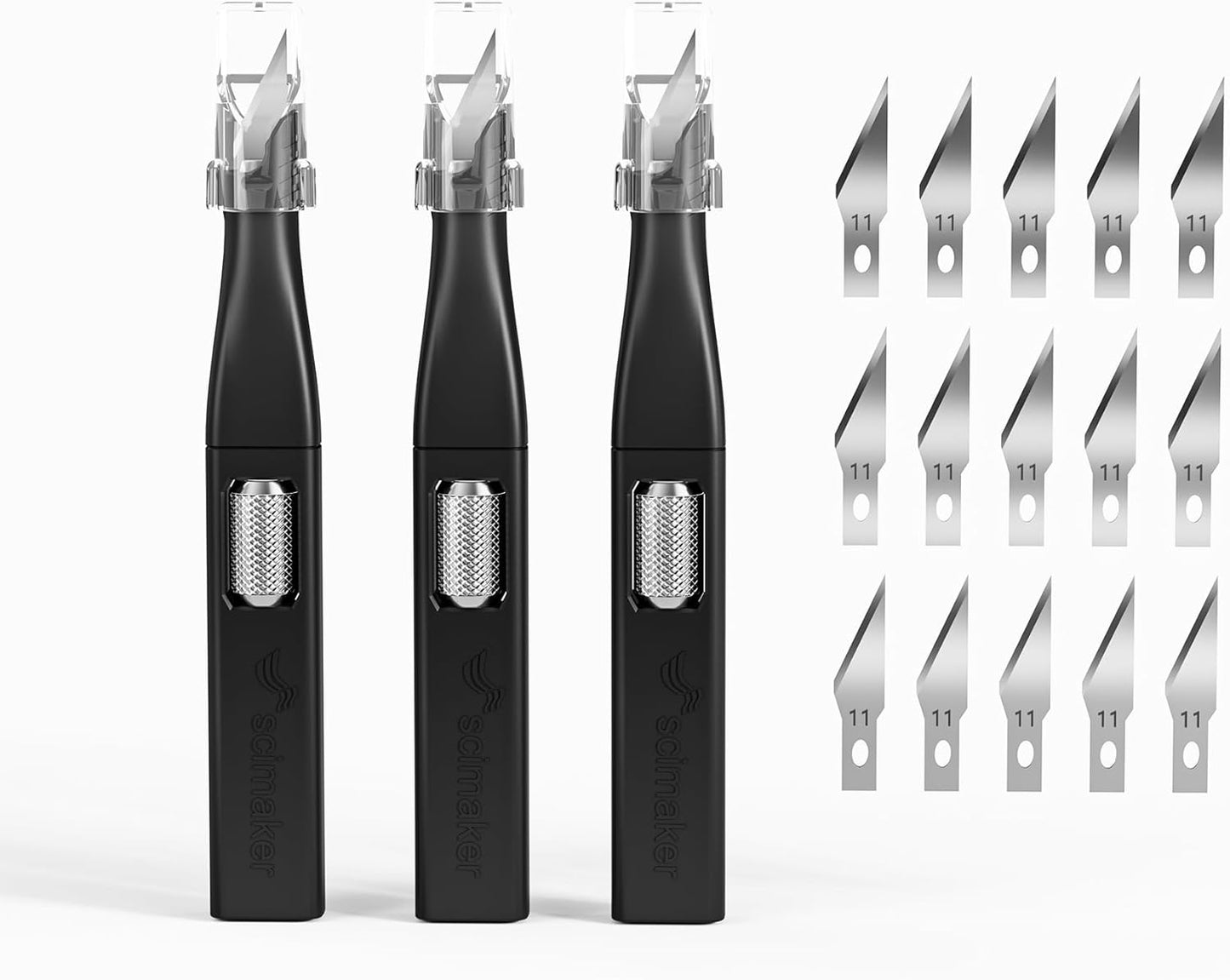 3 PCS Exacto Knife,Hidden Blade Design at The End,Comes with 5 Spare High Qualiry Carbon Steel Exacto Knife Blades. Craft Knife for Crafting, Arts,Modeling,Scrapbooking,Stencil,DIY Projects.Black