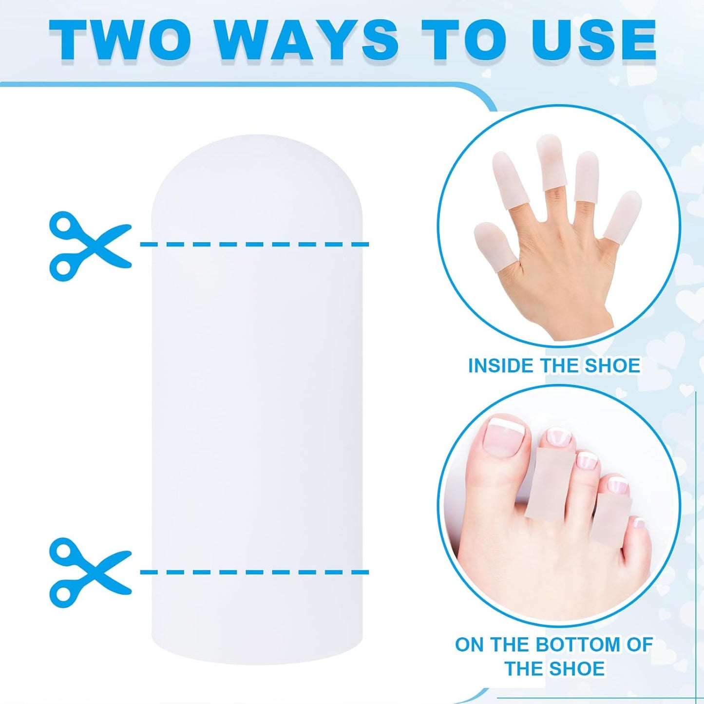 PATIKIL Gel Finger Cots 2"x0.79", 14 Pcs Silicone Finger Protector Support Finger Sleeve Cushions Thumb Protector Covers Fingertip Caps Gloves for Finger Cracking, White