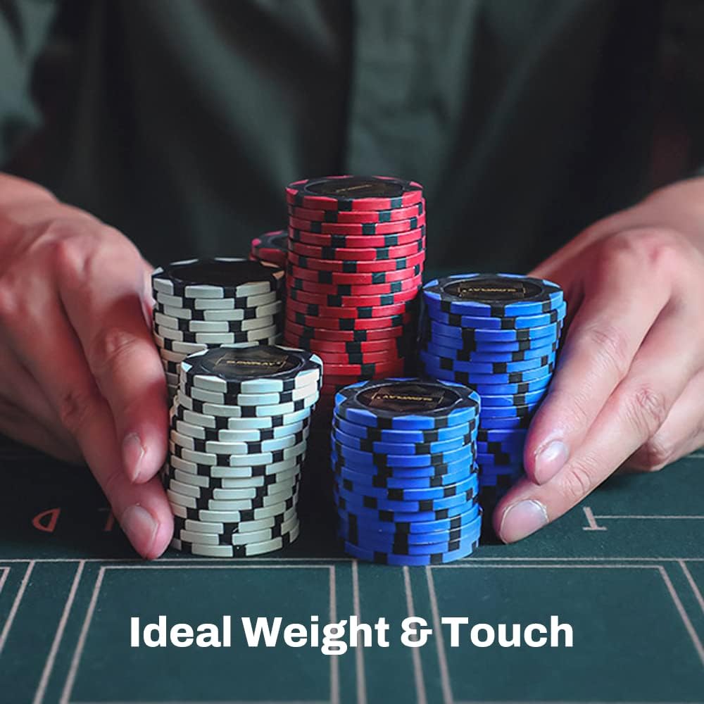 SLOWPLAY Nash Clay Poker Chips, 14 Grams Heavyweight Clay Composite, 40mm Large Chips in Bulk, Pack of 50 with Denomination of 100