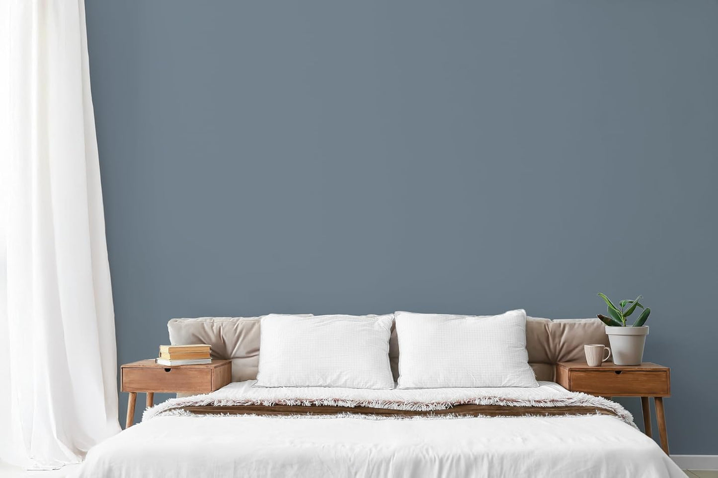 EVOLVE Paint & Primer: Environment-friendly, Low Sheen with One-coat Coverage for Interior & Exterior surfaces (Slate Blue, 1-Gallon)