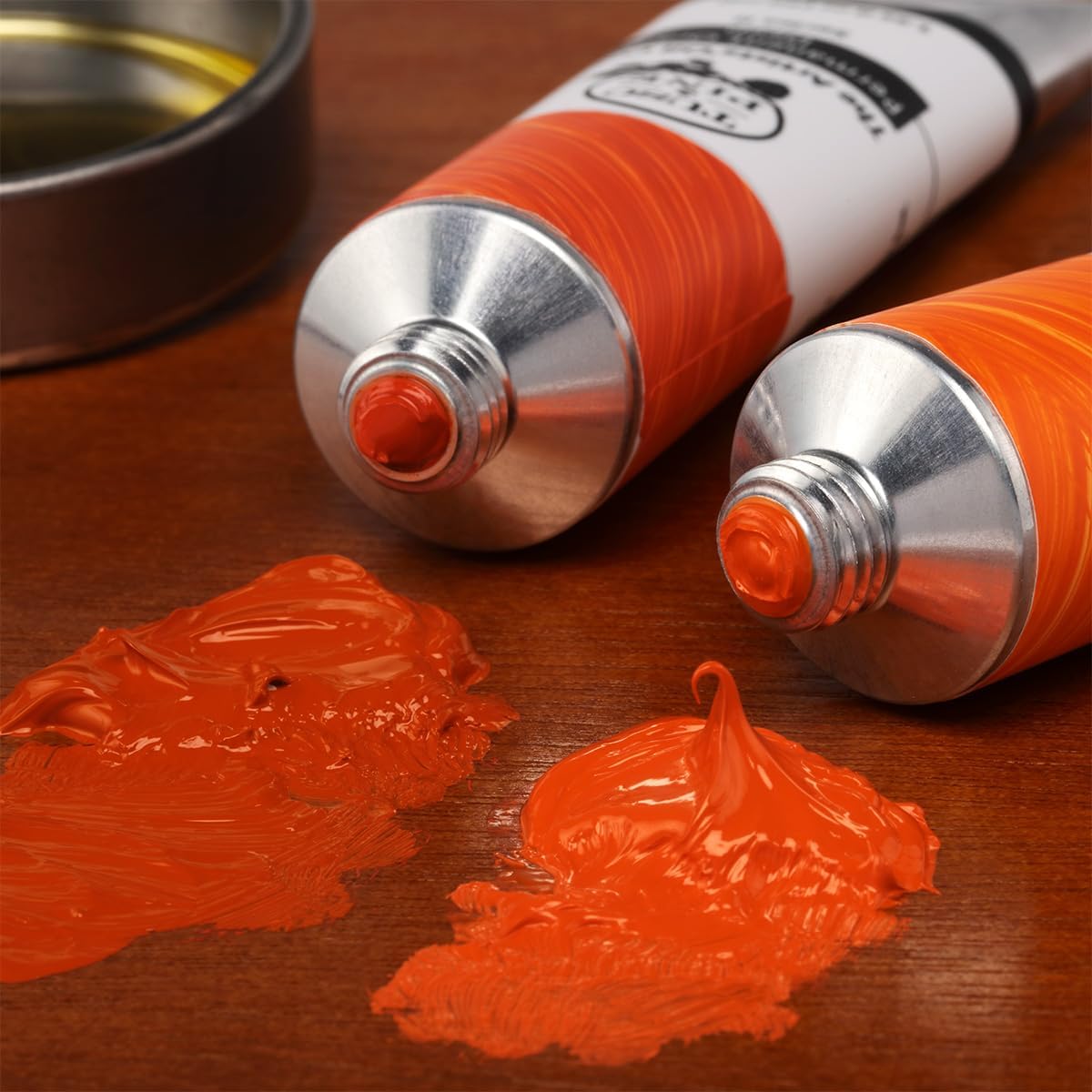 Tusc & Pine Artist Oil Paint - Permanent Orange Medium, 150 ml, Non-Yellowing, Rich & Creamy Consistency, Maximum Pigment Load, Small Batch Milled Oil Paints Made in the USA for Professional Artists