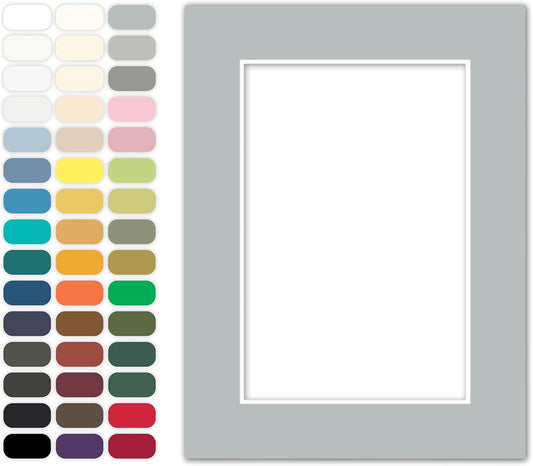 Poster Master Silver Matboard – 4-Ply Acid-Free Picture Mat Board with 45° Beveled Cut, Made in USA, Custom Cut to Any Size, 1/16" Thickness for Framing & Displays
