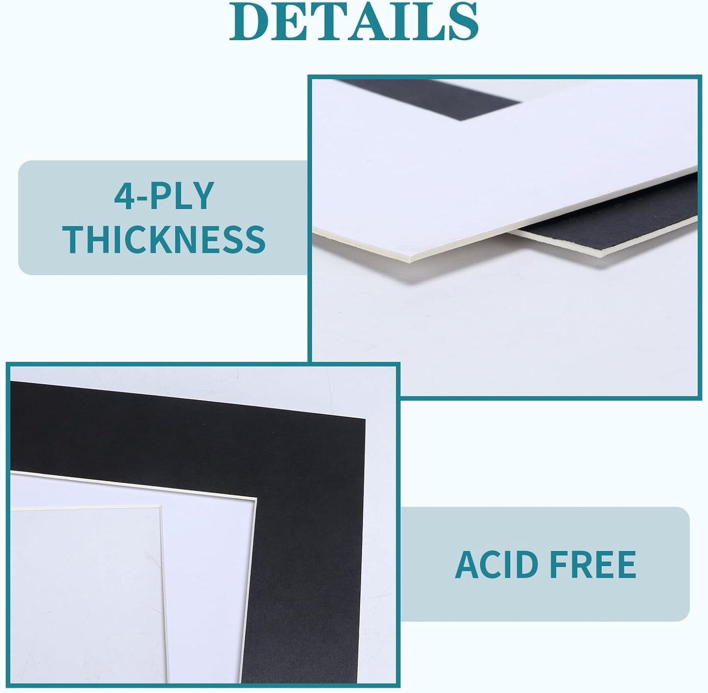 ZBEIVAN 12 Packs White and Black Colors 11x14 Picture Frame Mats for 8.5x11 Photos, Artworks and Prints, White Core Bevel Cut Frame Mattes